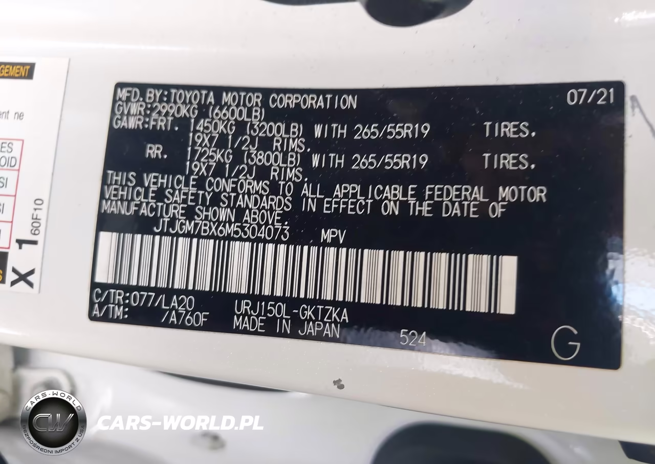 2021 Lexus Gx 460 Luxury VIN:JTJGM7BX6M5304073 - 9