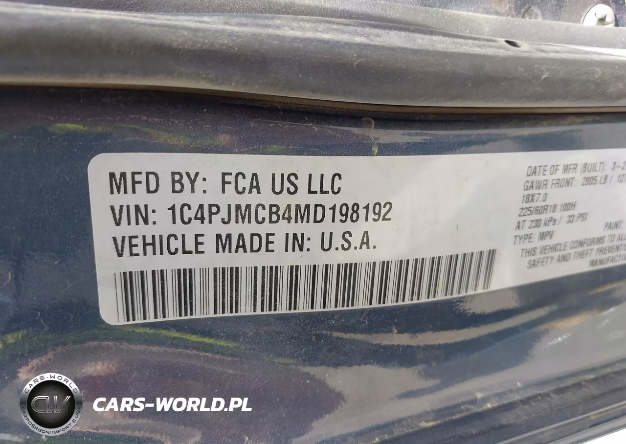 2021 Jeep Cherokee Latitude 4X4 VIN:1C4PJMCB4MD198192 - 9