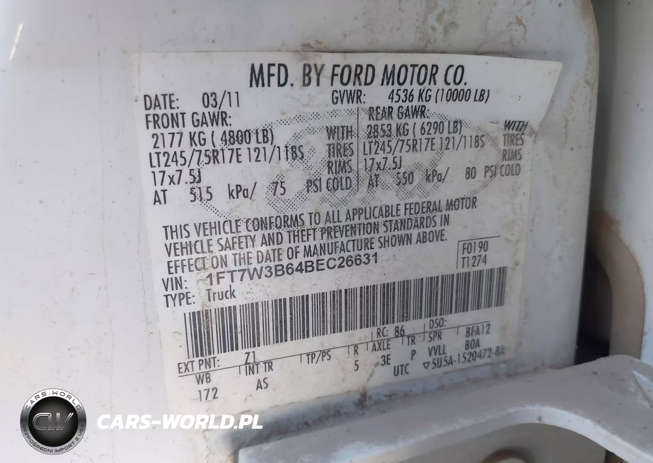 2011 Ford F-350 Xl VIN:1FT7W3B64BEC26631 - 8