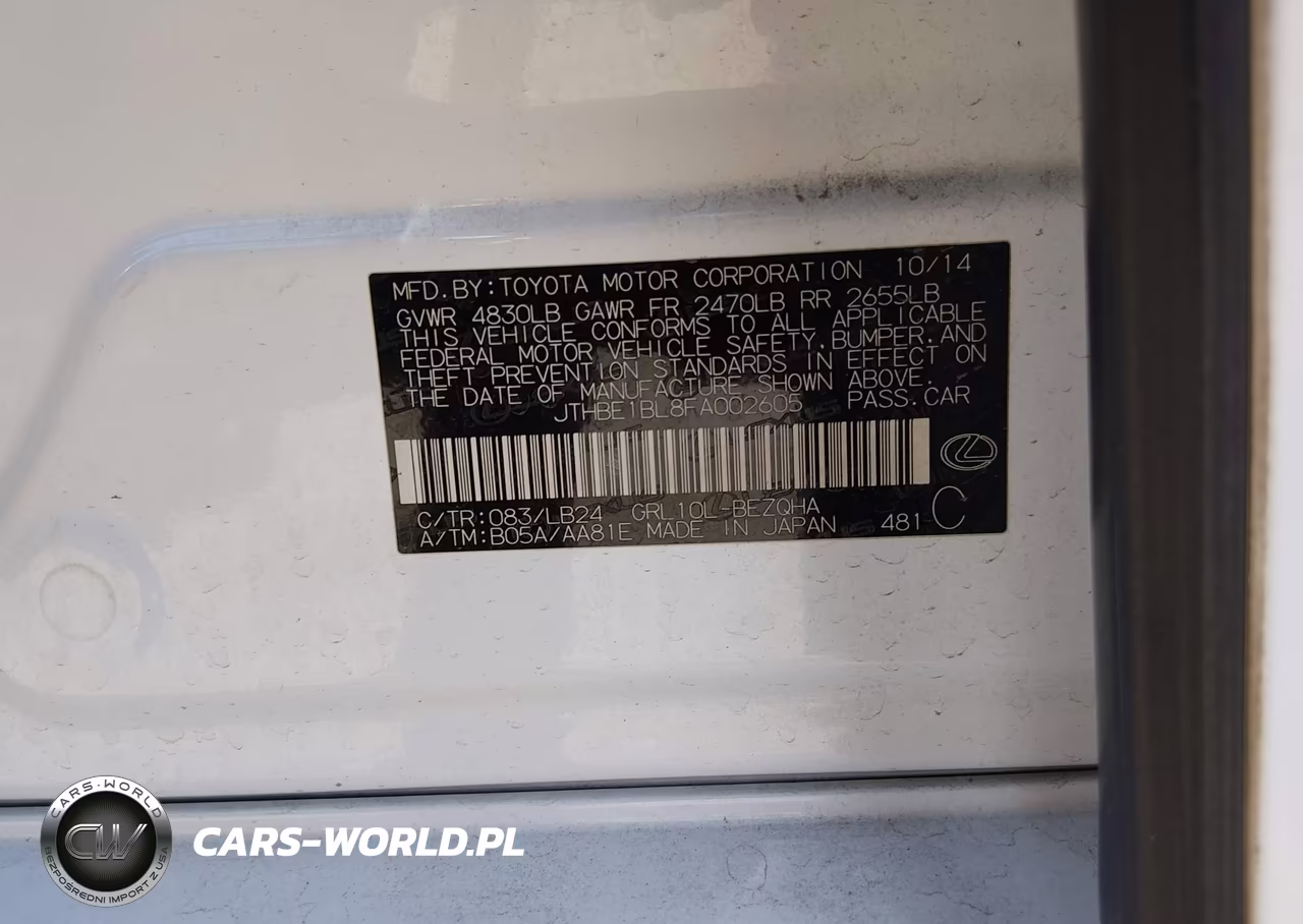 2015 Lexus Gs 350 VIN:JTHBE1BL8FA002605 - 9
