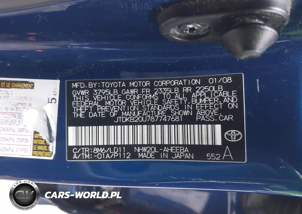 2008 Toyota Prius VIN:JTDKB20U787747681 - 9
