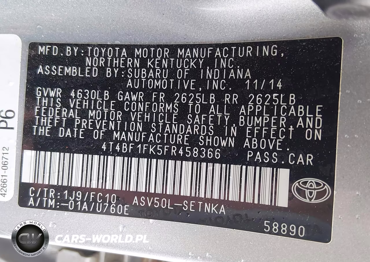 2015 Toyota Camry Le VIN:4T4BF1FK5FR458366 - 9