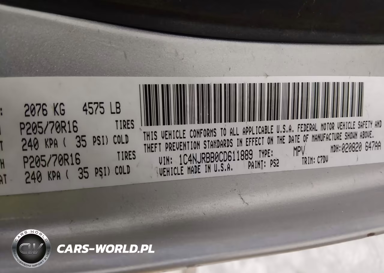 2012 Jeep Patriot Sport VIN:1C4NJRBB0CD611889 - 9