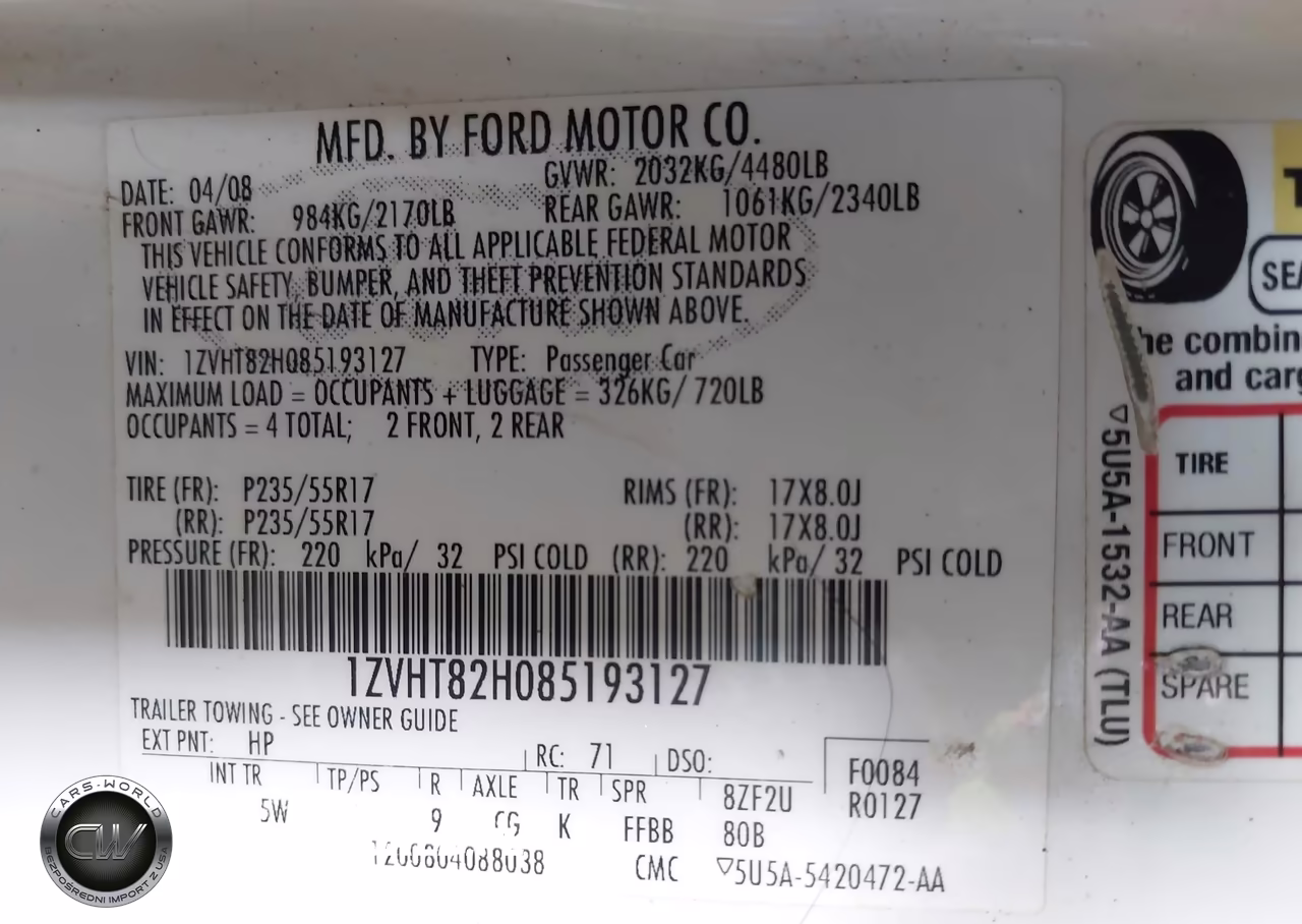 2008 Ford Mustang Gt Deluxe VIN:1ZVHT82H085193127 - 9
