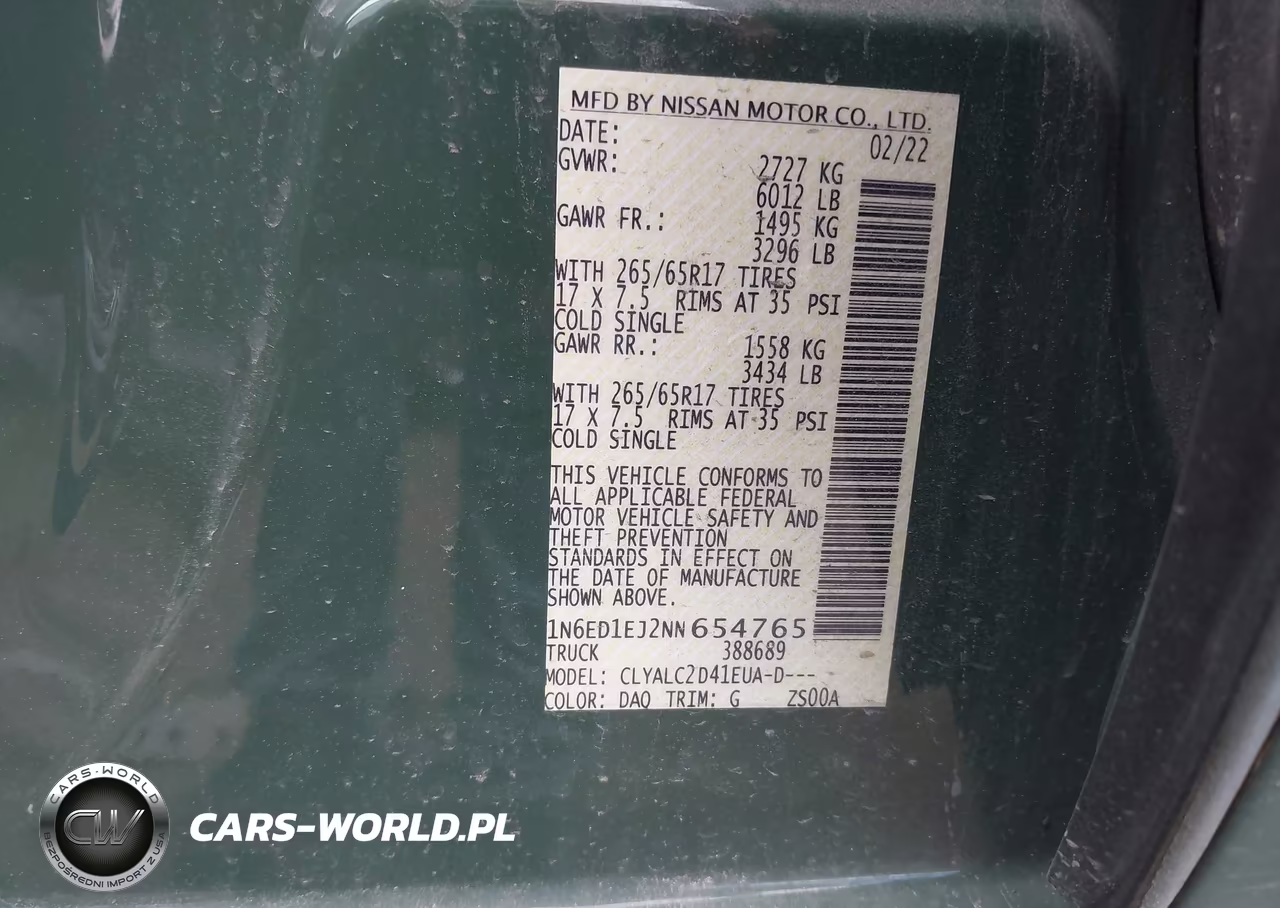 2022 Nissan Frontier Sv 4X2 VIN:1N6ED1EJ2NN654765 - 9