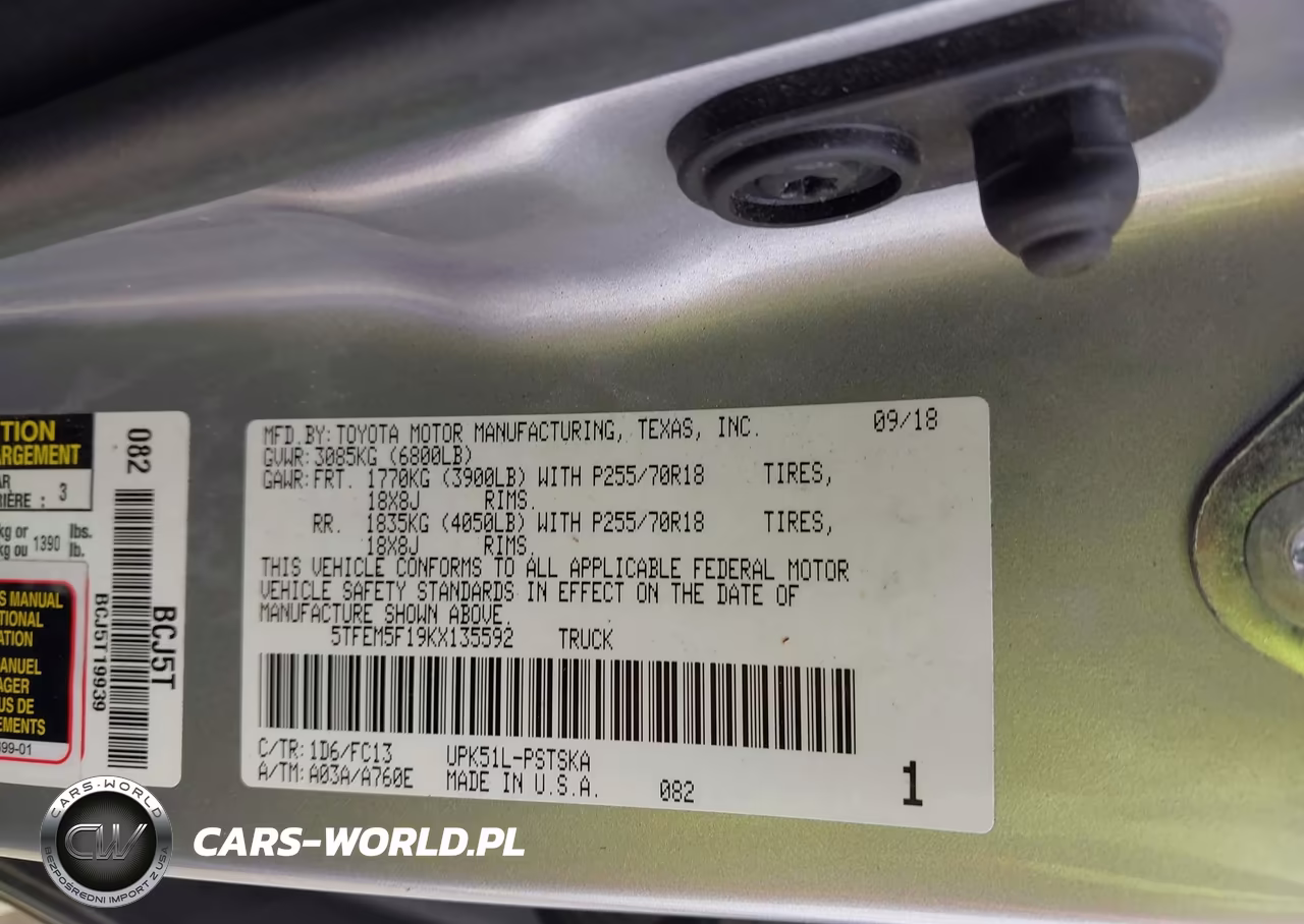 2019 Toyota Tundra Sr5 4.6L V8 VIN:5TFEM5F19KX135592 - 9