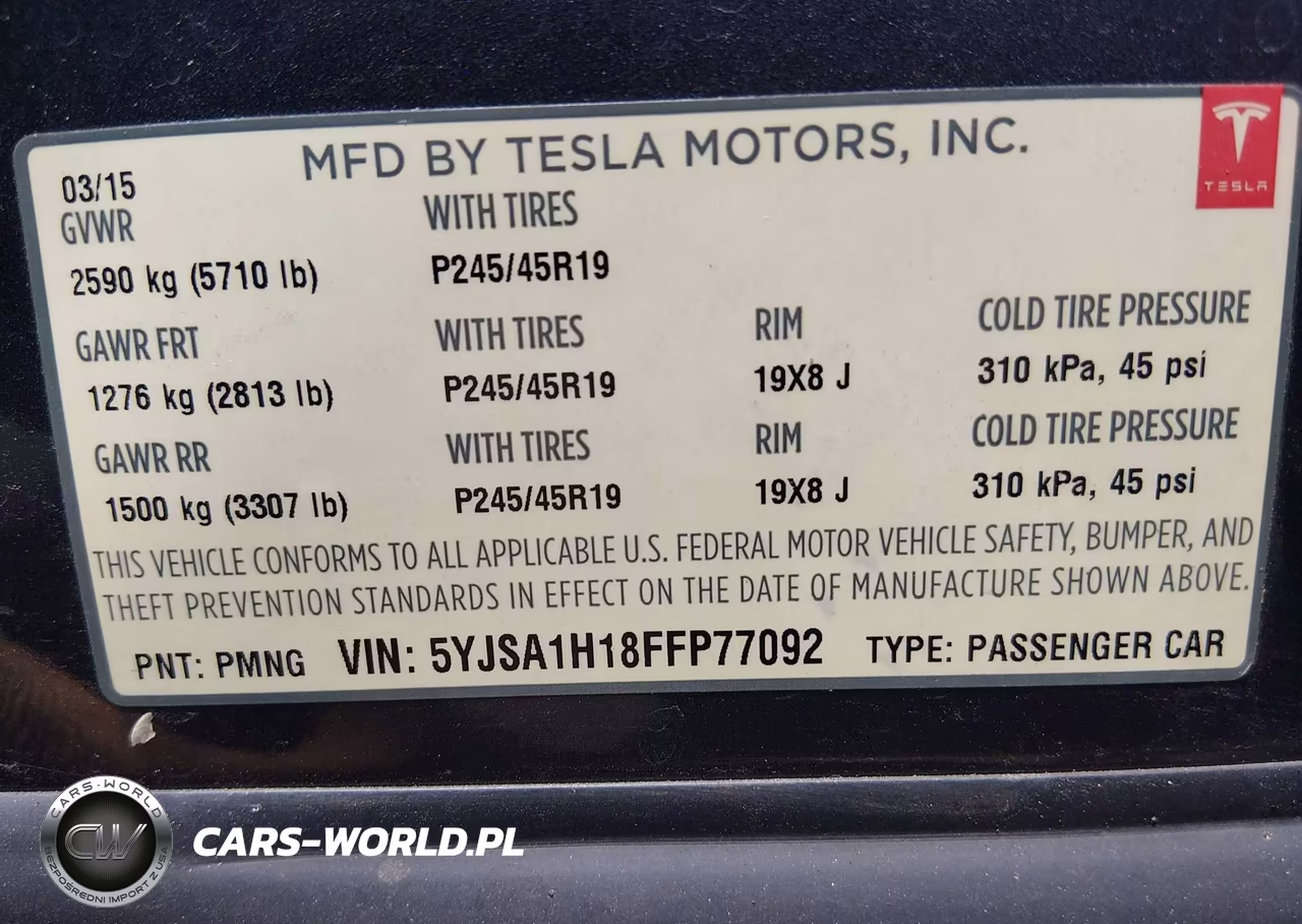 2015 Tesla Model S VIN:5YJSA1H18FFP77092 - 9