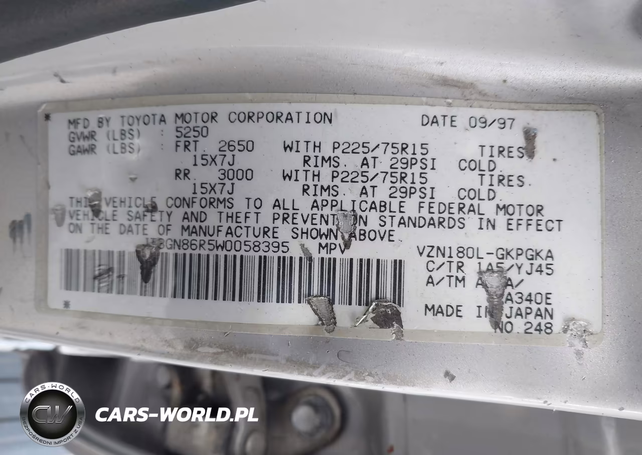 1998 Toyota 4Runner Sr5 V6 VIN:JT3GN86R5W0058395 - 9