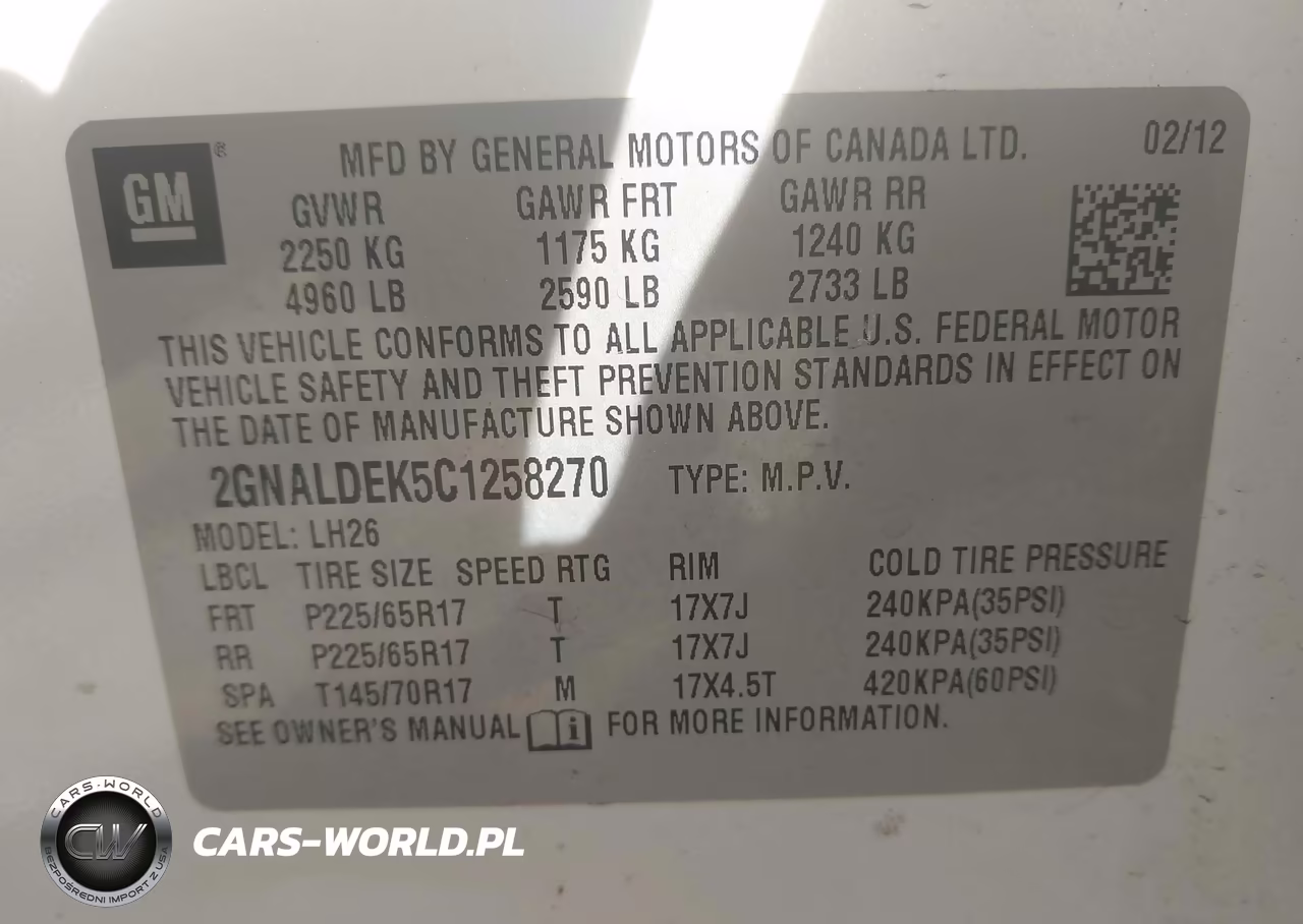 2012 Chevrolet Equinox 1Lt VIN:2GNALDEK5C1258270 - 9