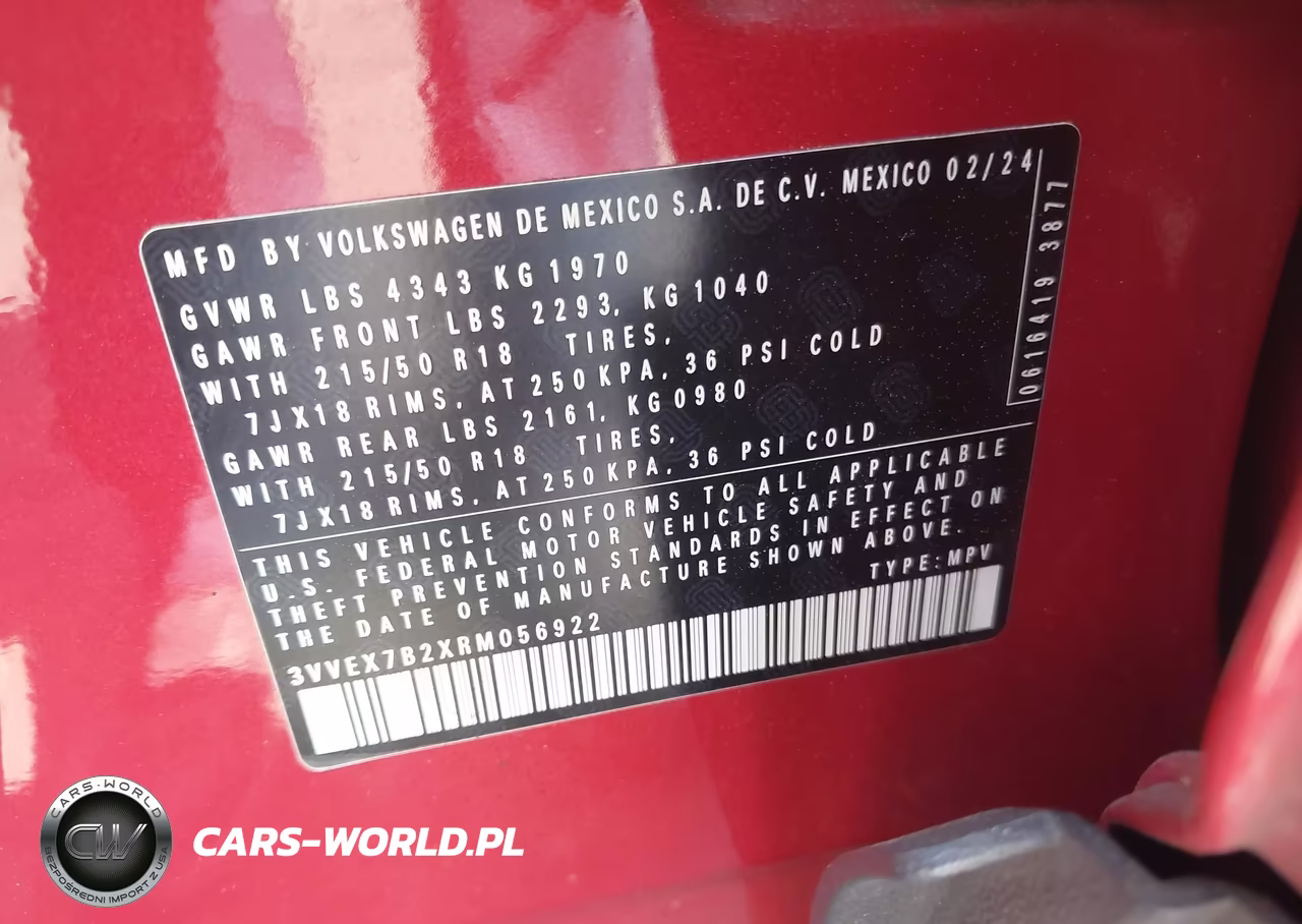 2024 Volkswagen Taos 1.5T Se VIN:3VVEX7B2XRM056922 - 9
