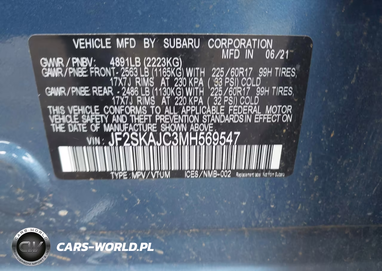 2021 Subaru Forester Premium VIN:JF2SKAJC3MH569547 - 9