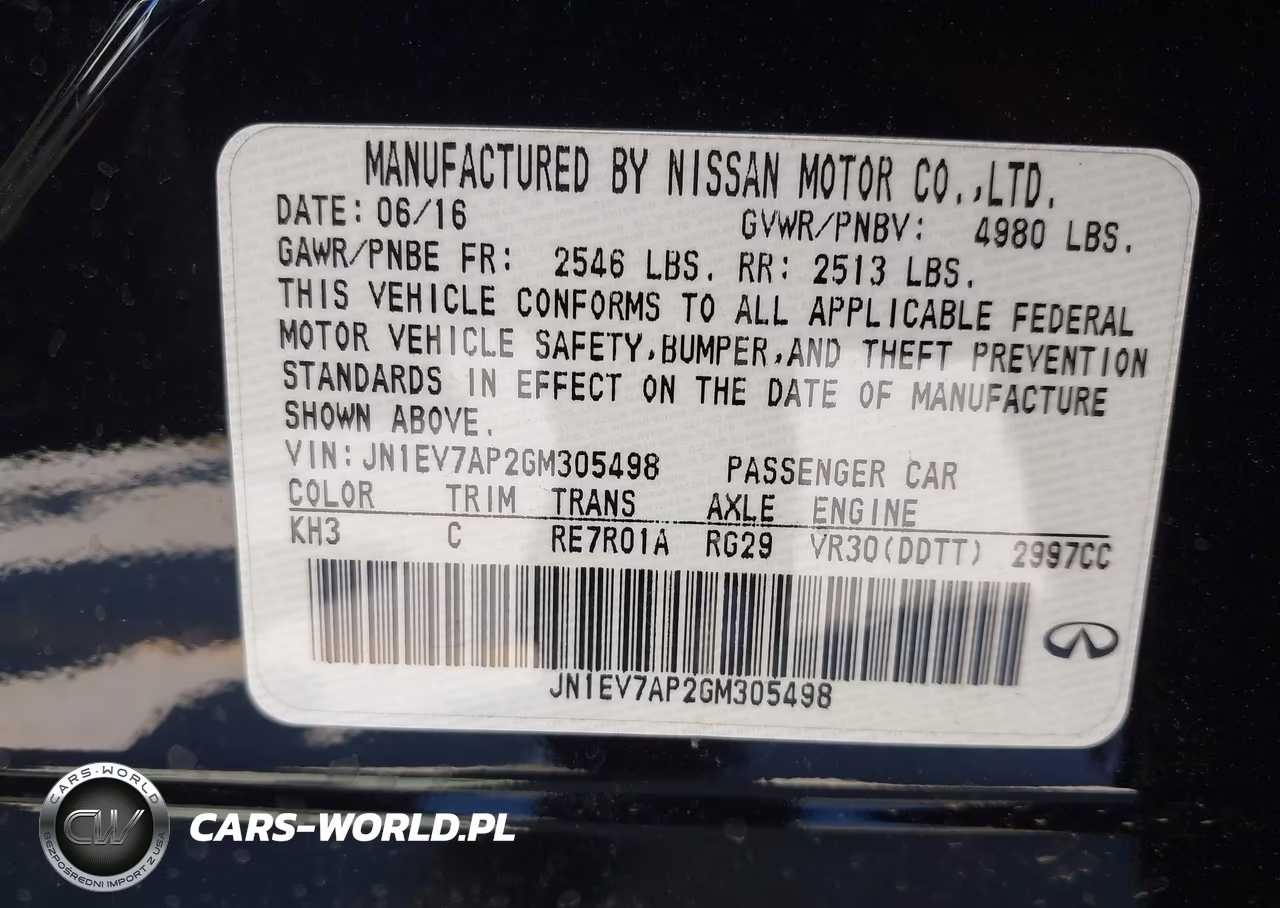 2016 Infiniti Q50 3.0T Premium VIN:JN1EV7AP2GM305498 - 9