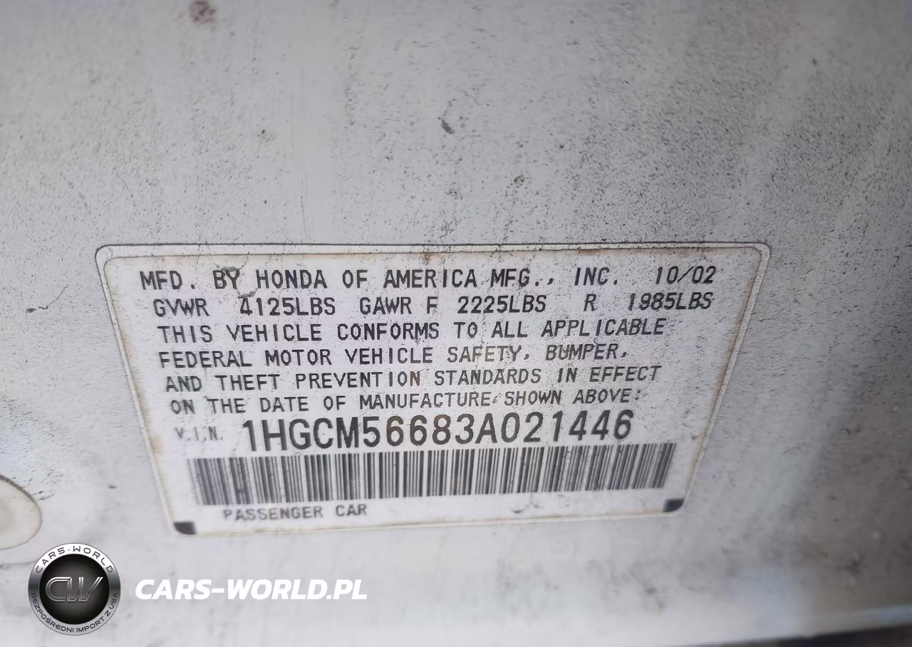 2003 Honda Accord 2.4 Ex VIN:1HGCM56683A021446 - 9
