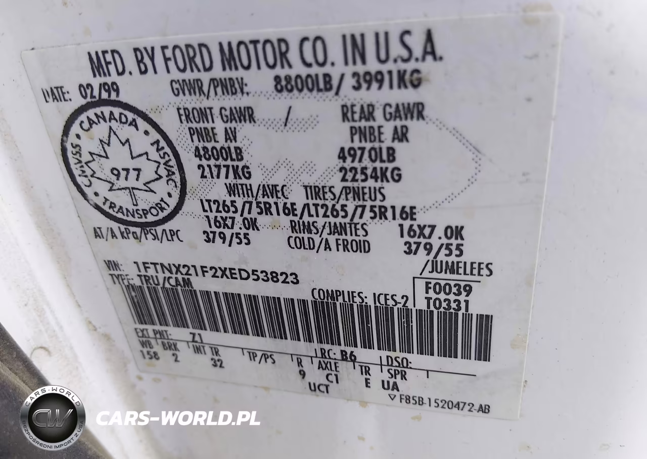 1999 Ford F-250 Lariat-Xl-Xlt VIN:1FTNX21F2XED53823 - 9