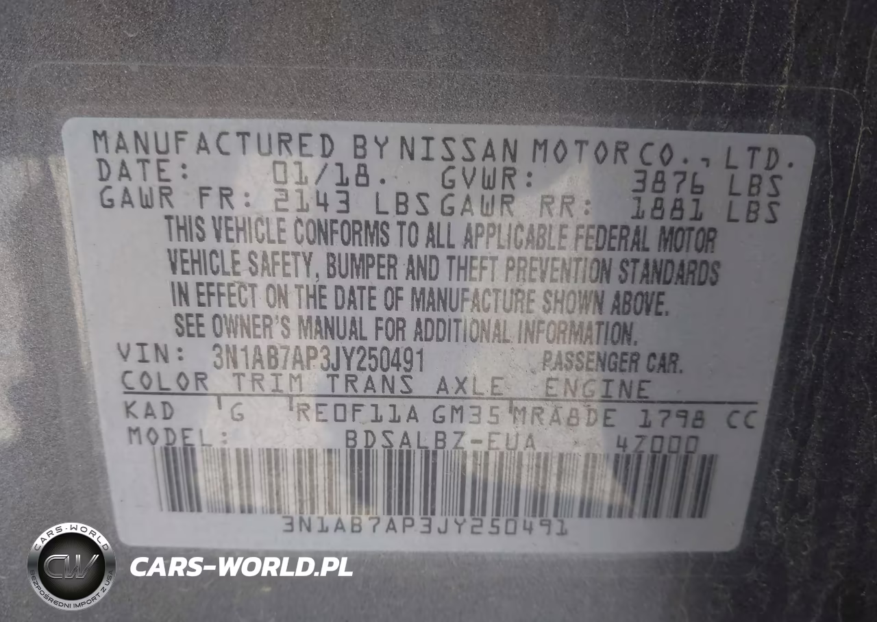 2018 Nissan Sentra S VIN:3N1AB7AP3JY250491 - 9