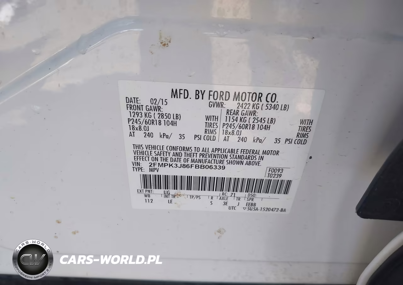 2015 Ford Edge Sel VIN:2FMPK3J86FBB06339 - 9