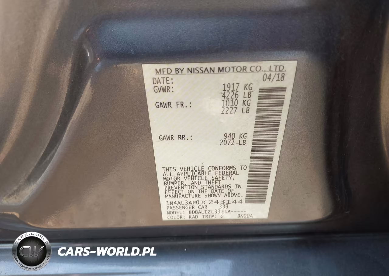 2018 Nissan Altima 2.5 Sv VIN:1N4AL3AP0JC243144 - 9