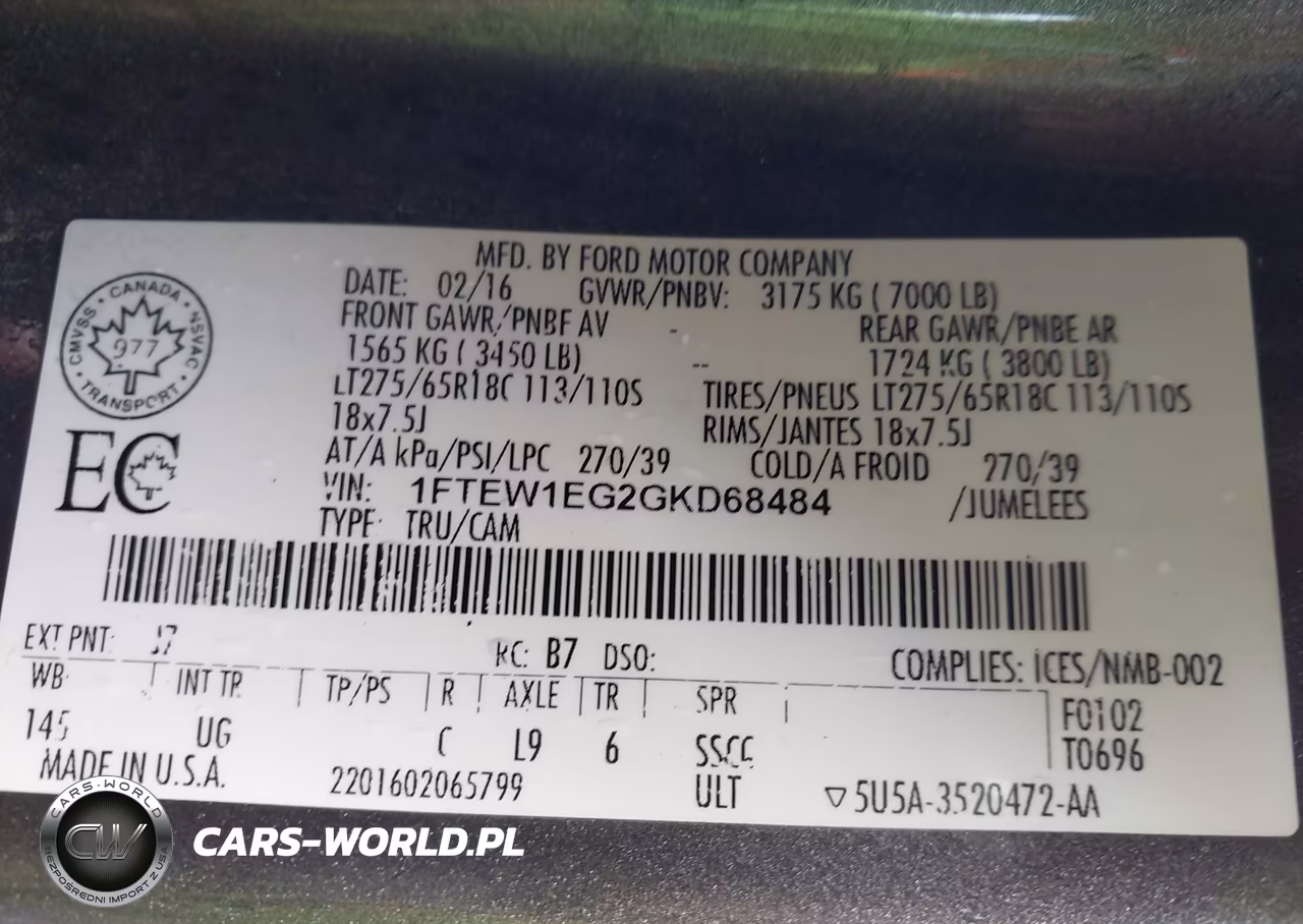 2016 Ford F-150 Xlt VIN:1FTEW1EG2GKD68484 - 9