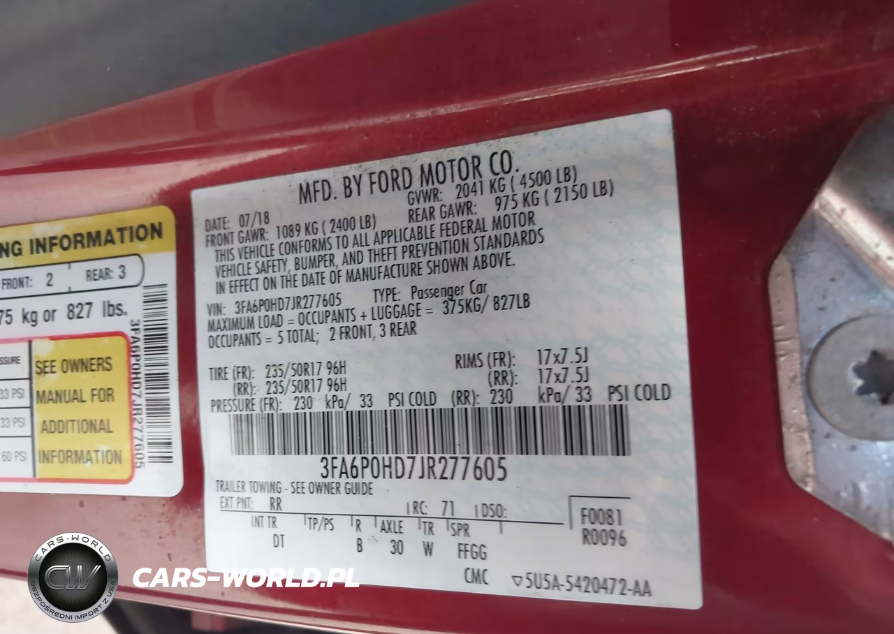 2018 Ford Fusion Se VIN:3FA6P0HD7JR277605 - 9