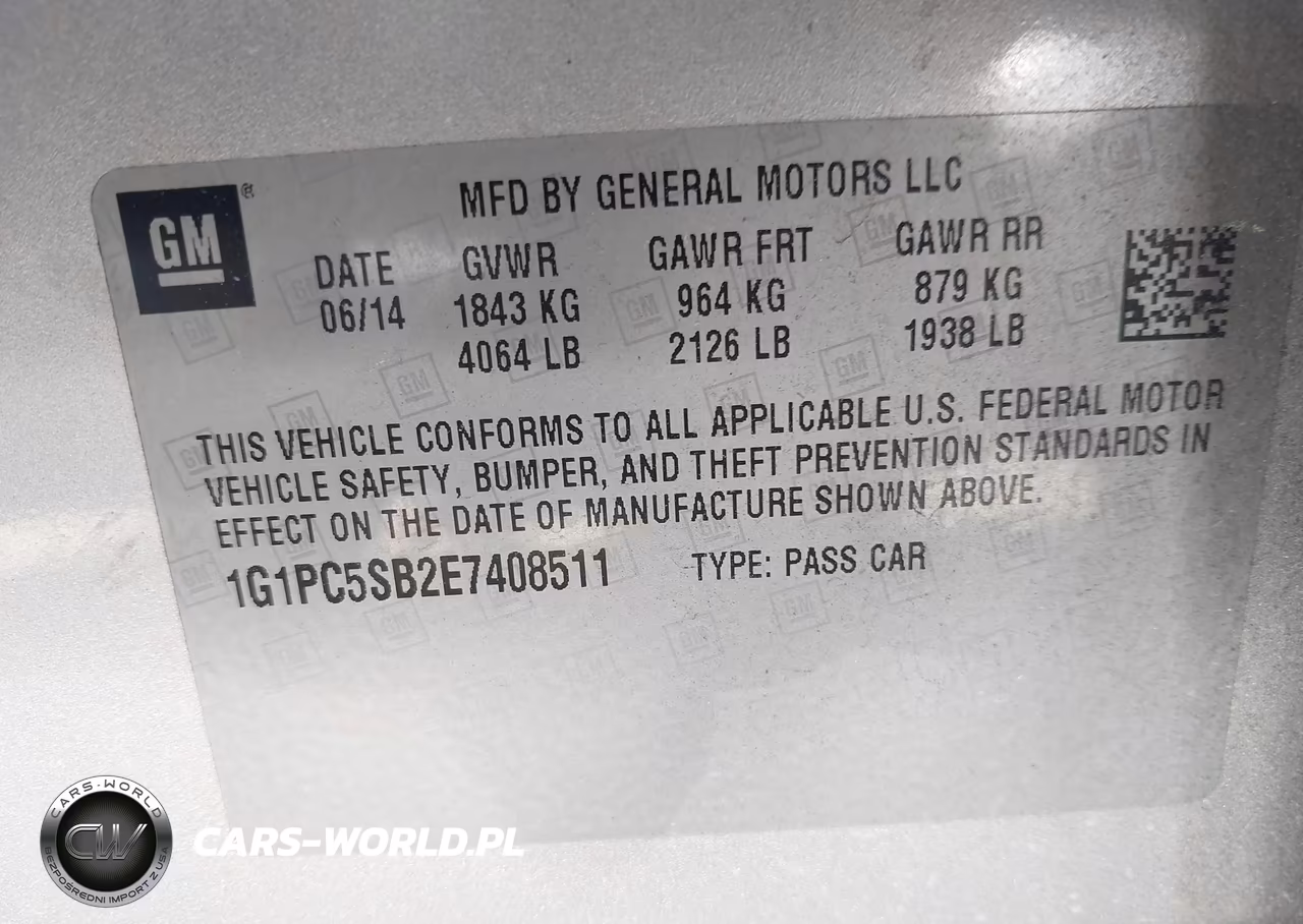 2014 Chevrolet Cruze 1Lt Auto VIN:1G1PC5SB2E7408511 - 9