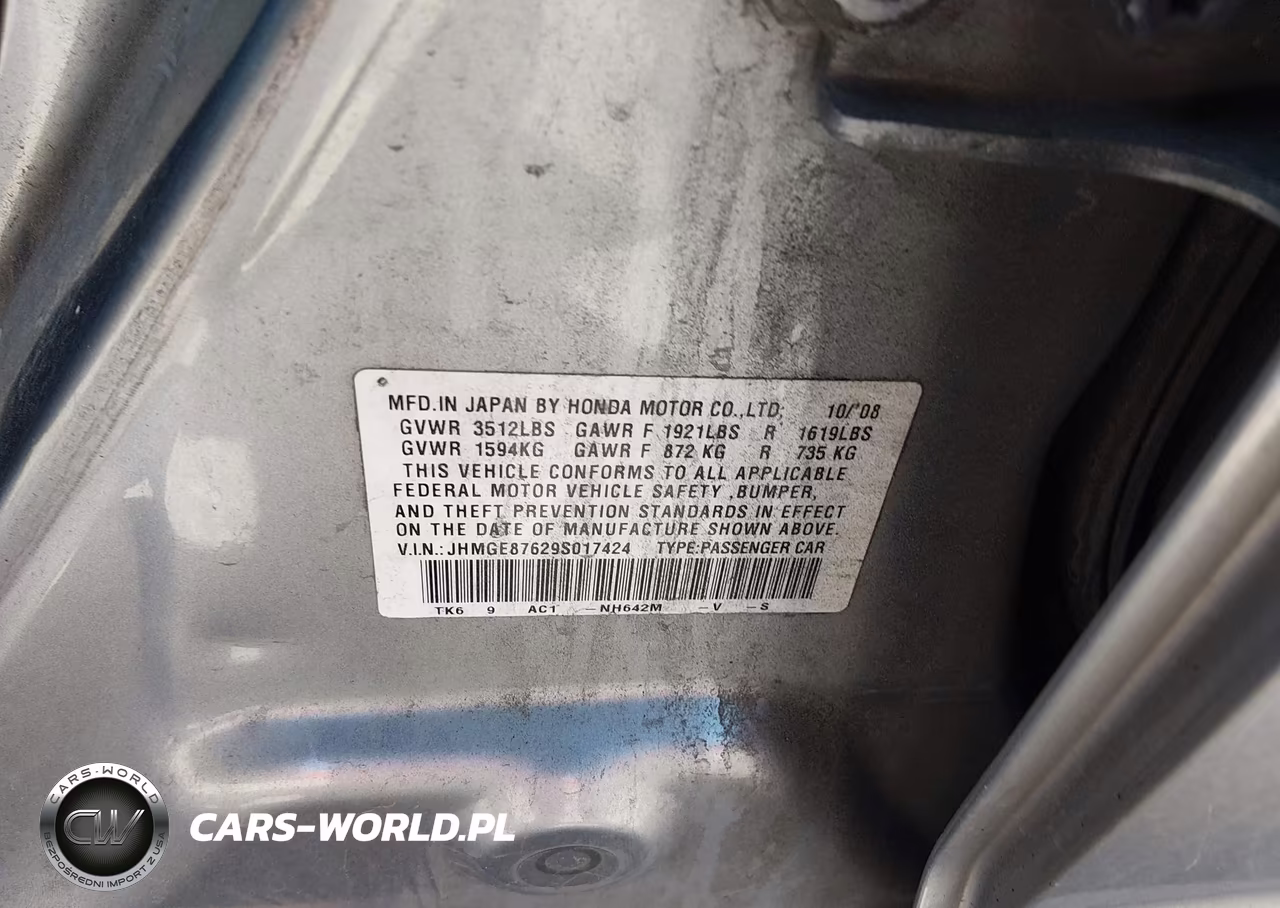 2009 Honda Fit Sport VIN:JHMGE87629S017424 - 9