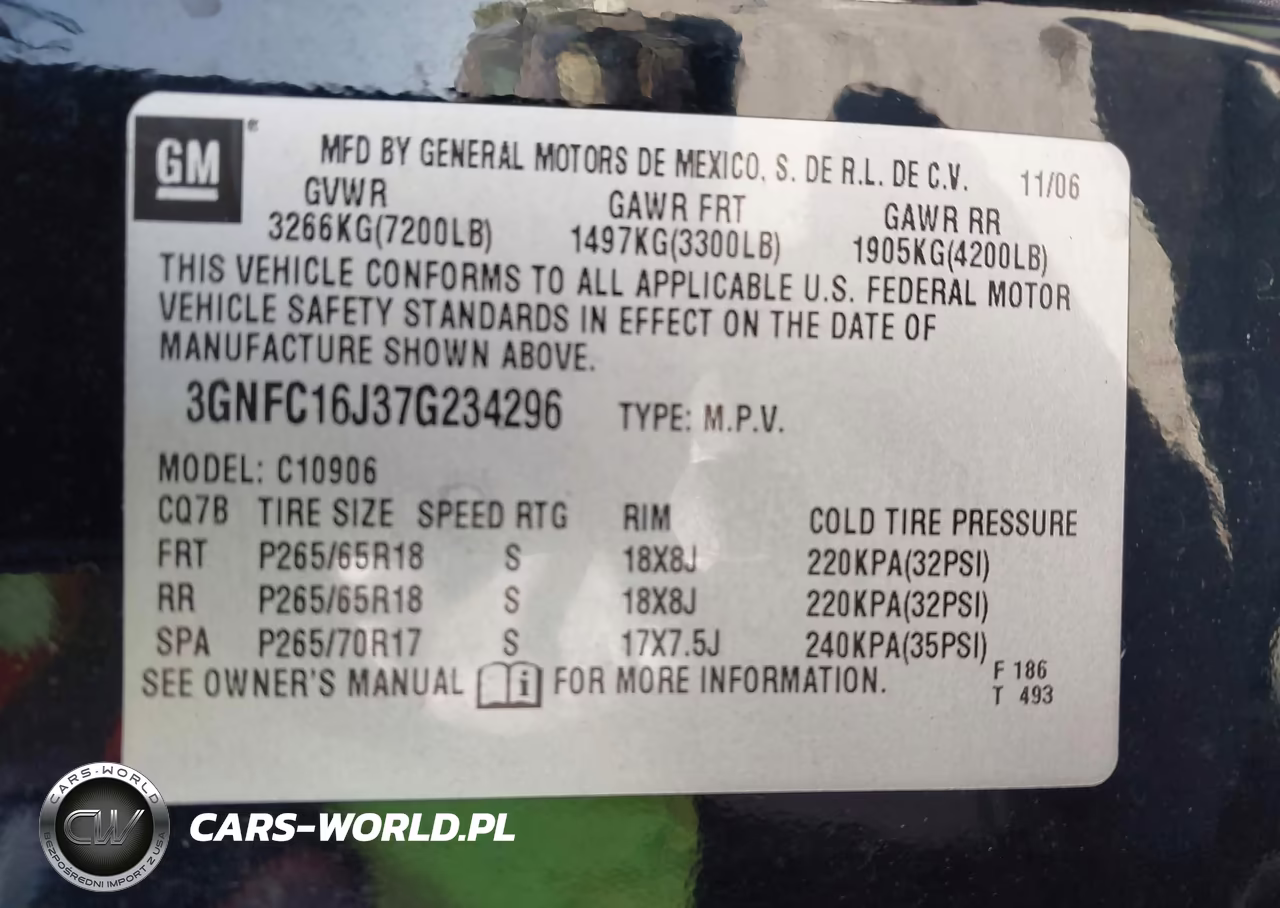 2007 Chevrolet Suburban 1500 Lt VIN:3GNFC16J37G234296 - 9