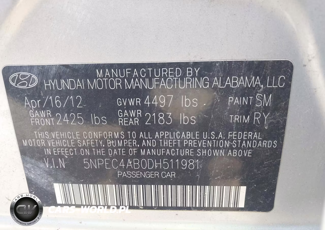 2013 Hyundai Sonata Limited 2.0T VIN:5NPEC4AB0DH511981 - 9