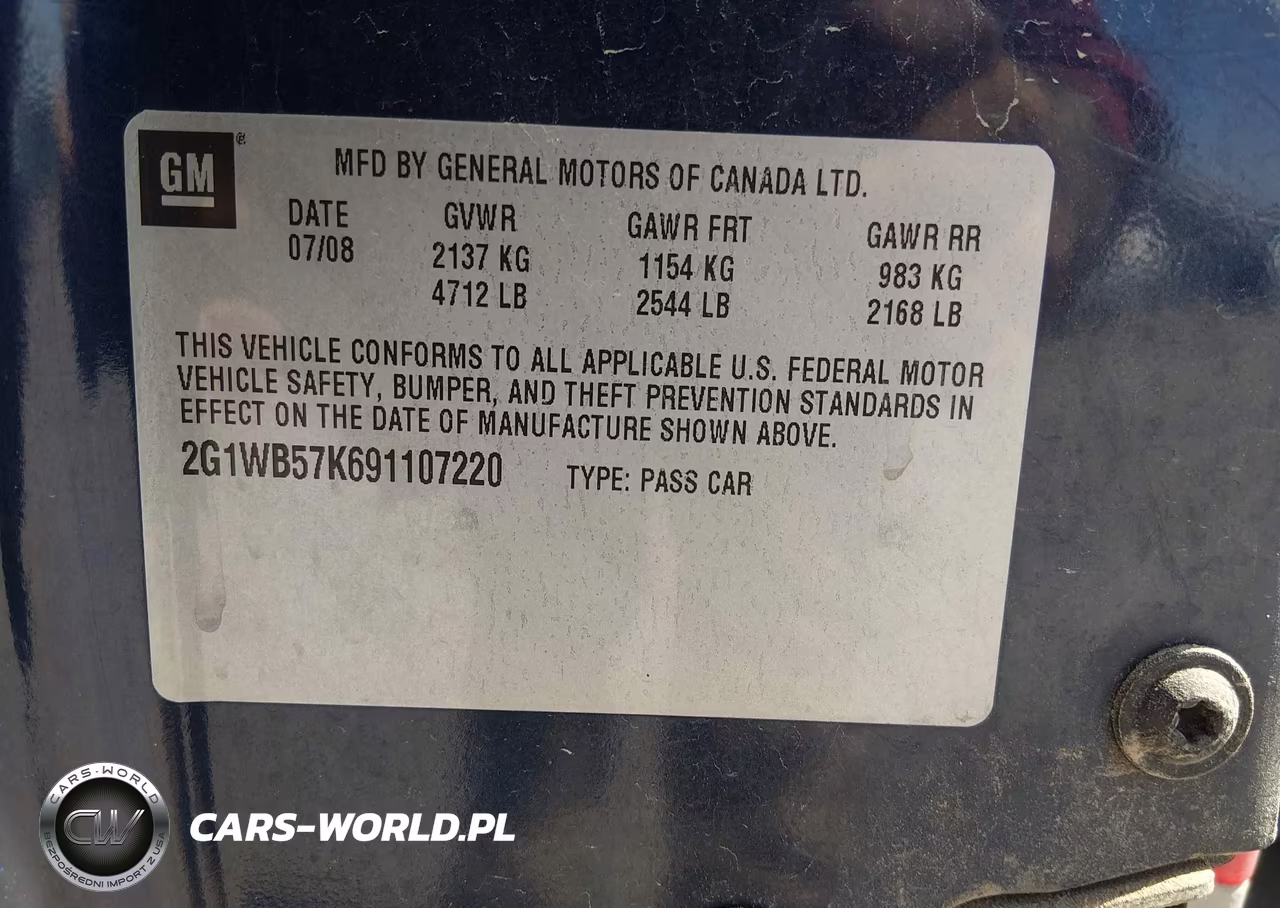 2009 Chevrolet Impala Ls VIN:2G1WB57K691107220 - 9
