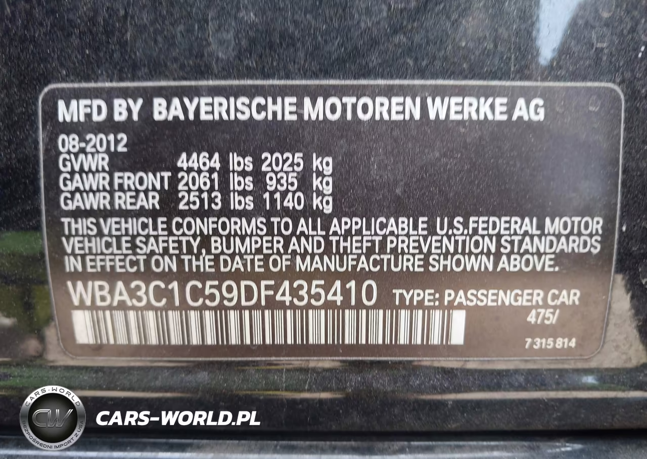 2013 BMW 328I VIN:WBA3C1C59DF435410 - 9