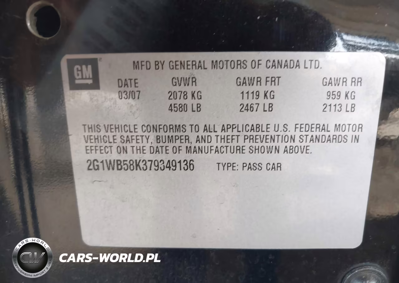 2007 Chevrolet Impala Ls VIN:2G1WB58K379349136 - 9