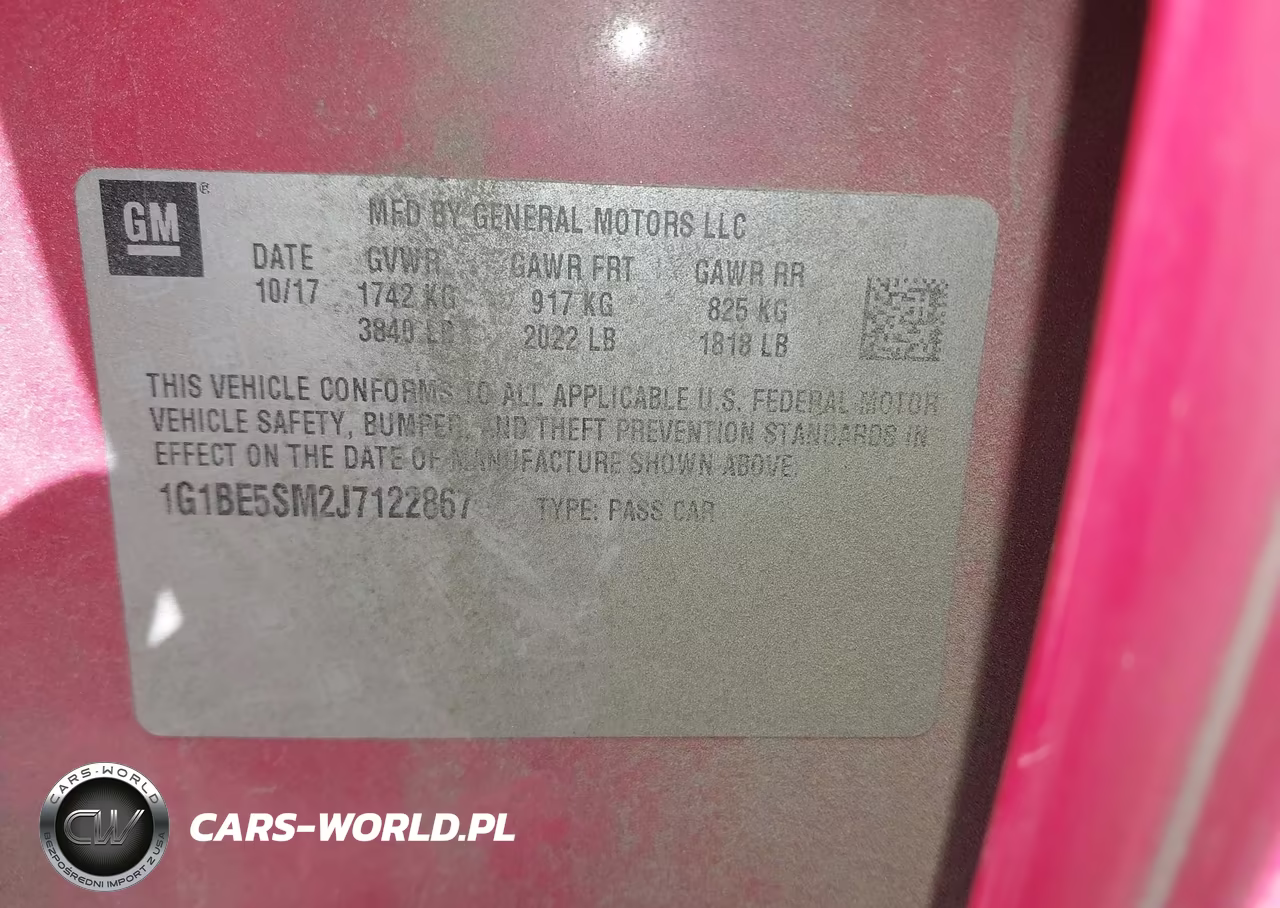 2018 Chevrolet Cruze Lt Auto VIN:1G1BE5SM2J7122867 - 9
