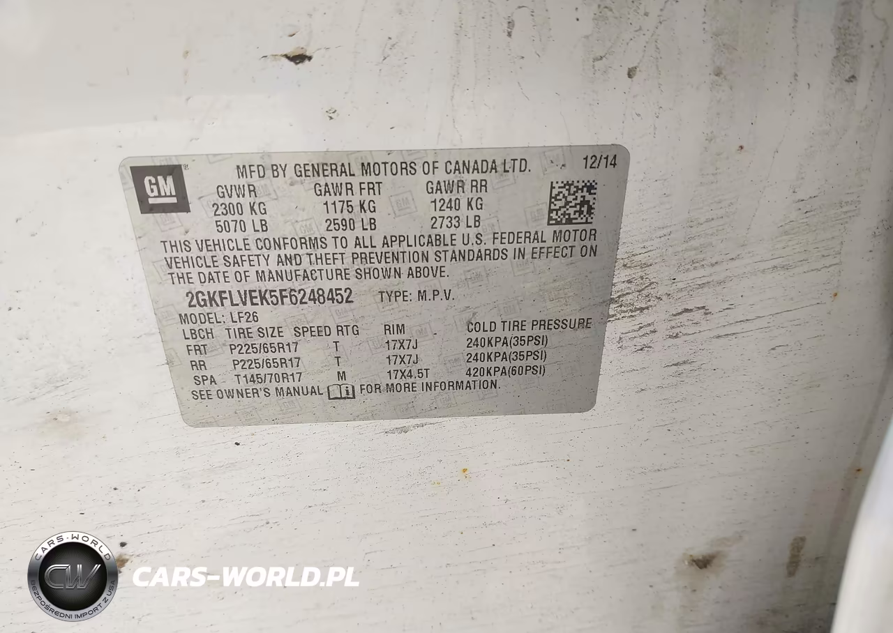 2015 GMC Terrain Sle-1 VIN:2GKFLVEK5F6248452 - 9