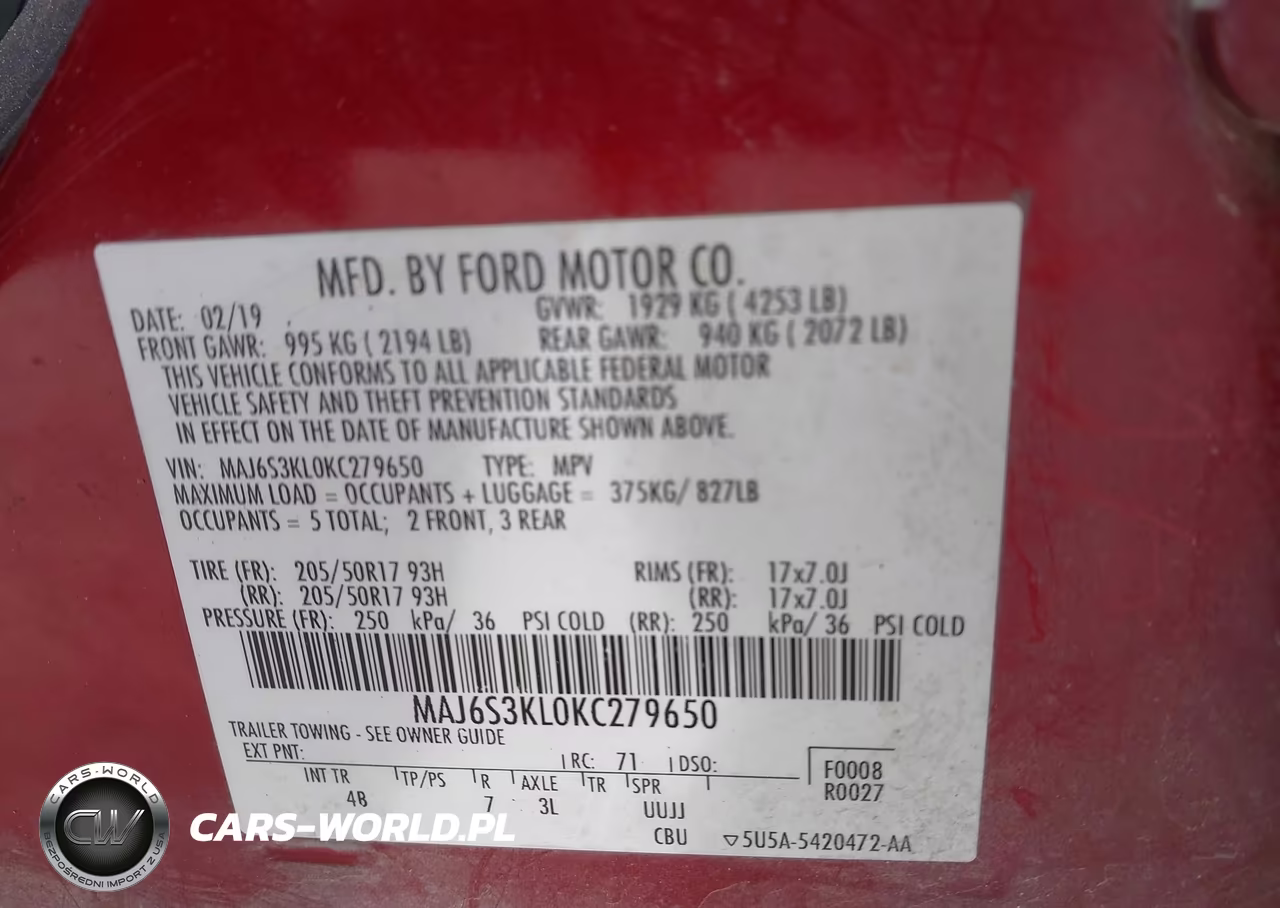 2019 Ford Ecosport Titanium VIN:MAJ6S3KL0KC279650 - 9