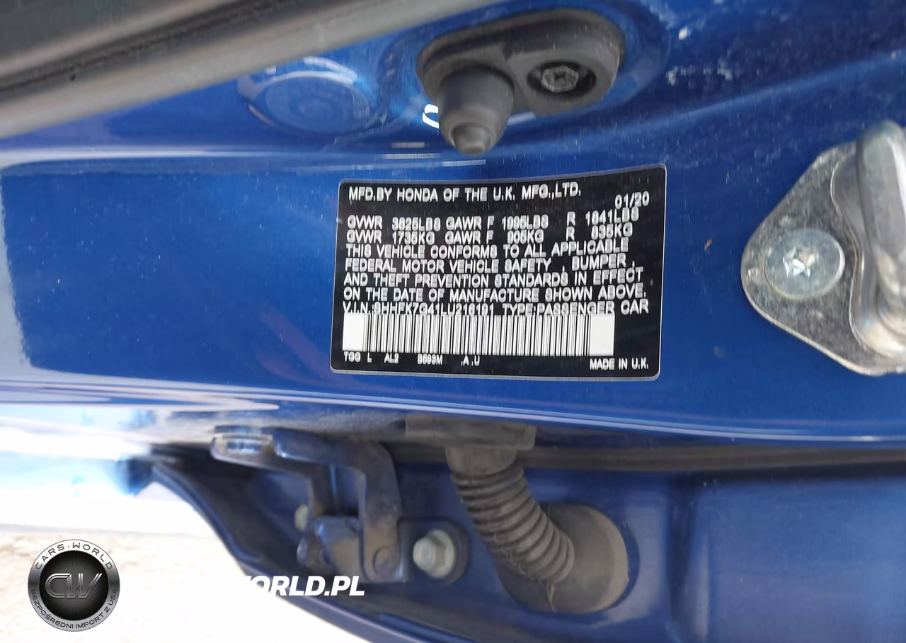 2020 Honda Civic Sport VIN:SHHFK7G41LU216191 - 9