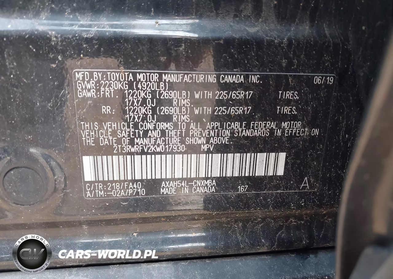 2019 Toyota Rav4 Hybrid Xle VIN:2T3RWRFV2KW017930 - 9