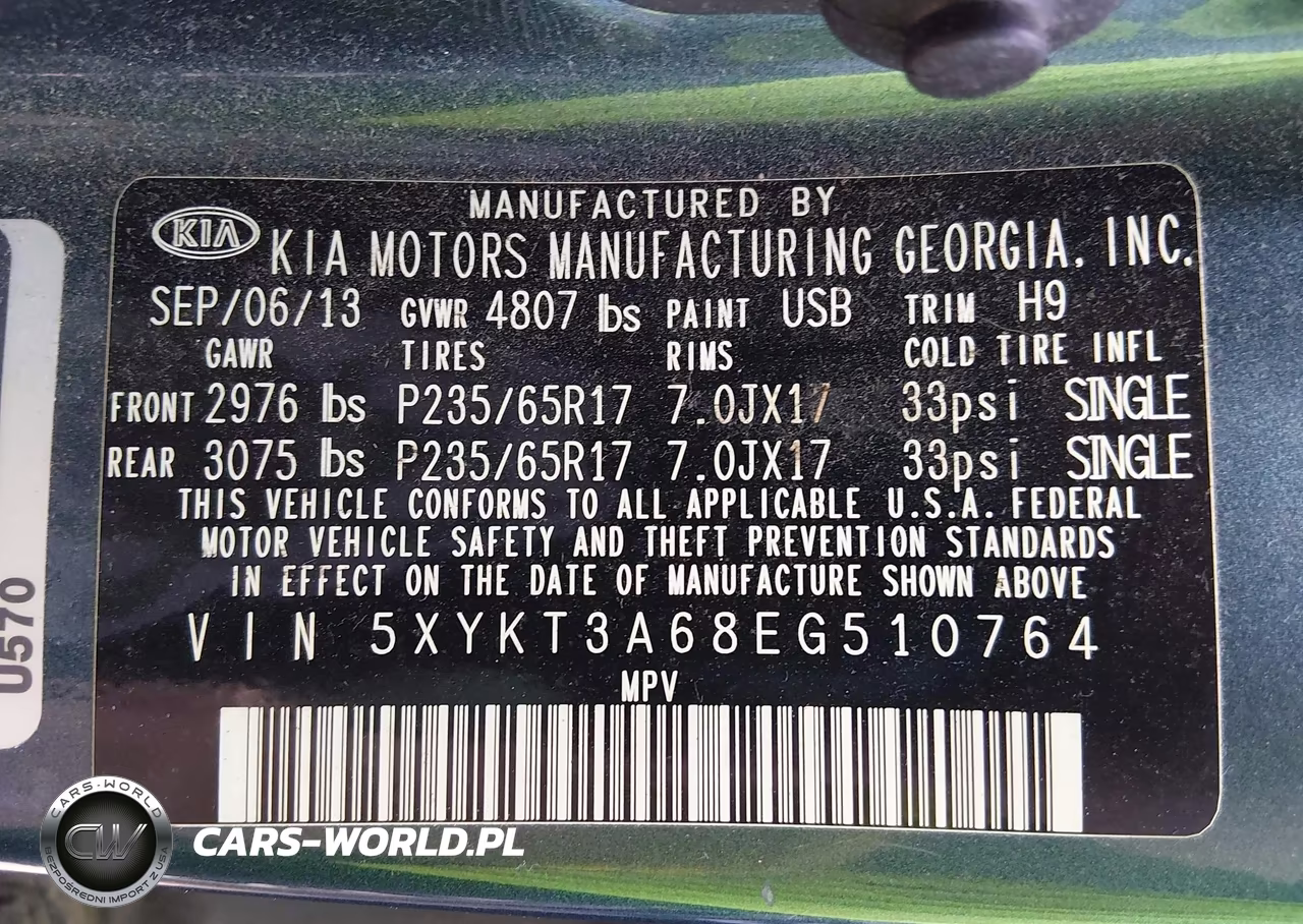 2014 Kia Sorento Lx VIN:5XYKT3A68EG510764 - 9