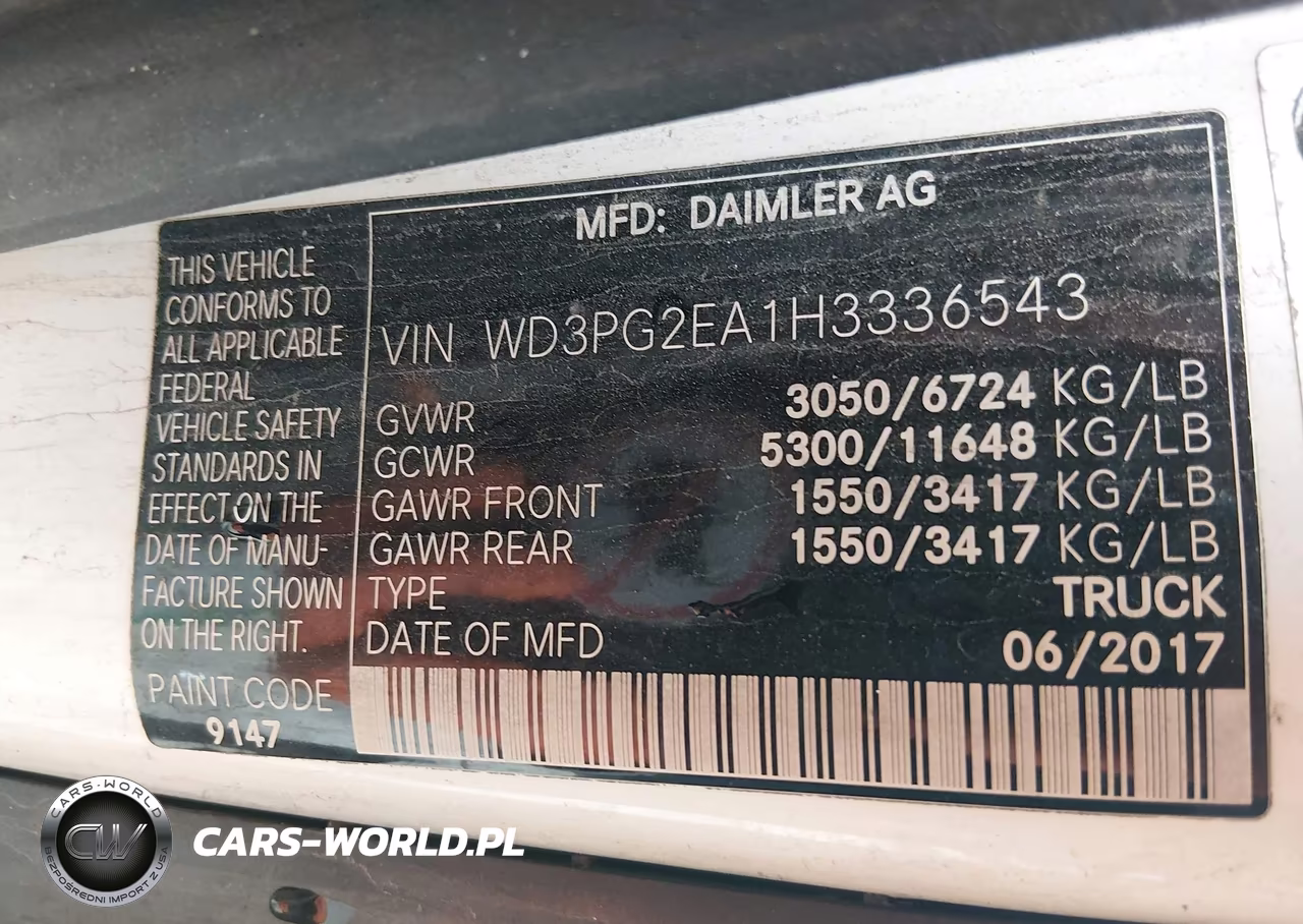 2017 Mercedes-Benz Metris VIN:WD3PG2EA1H3336543 - 9