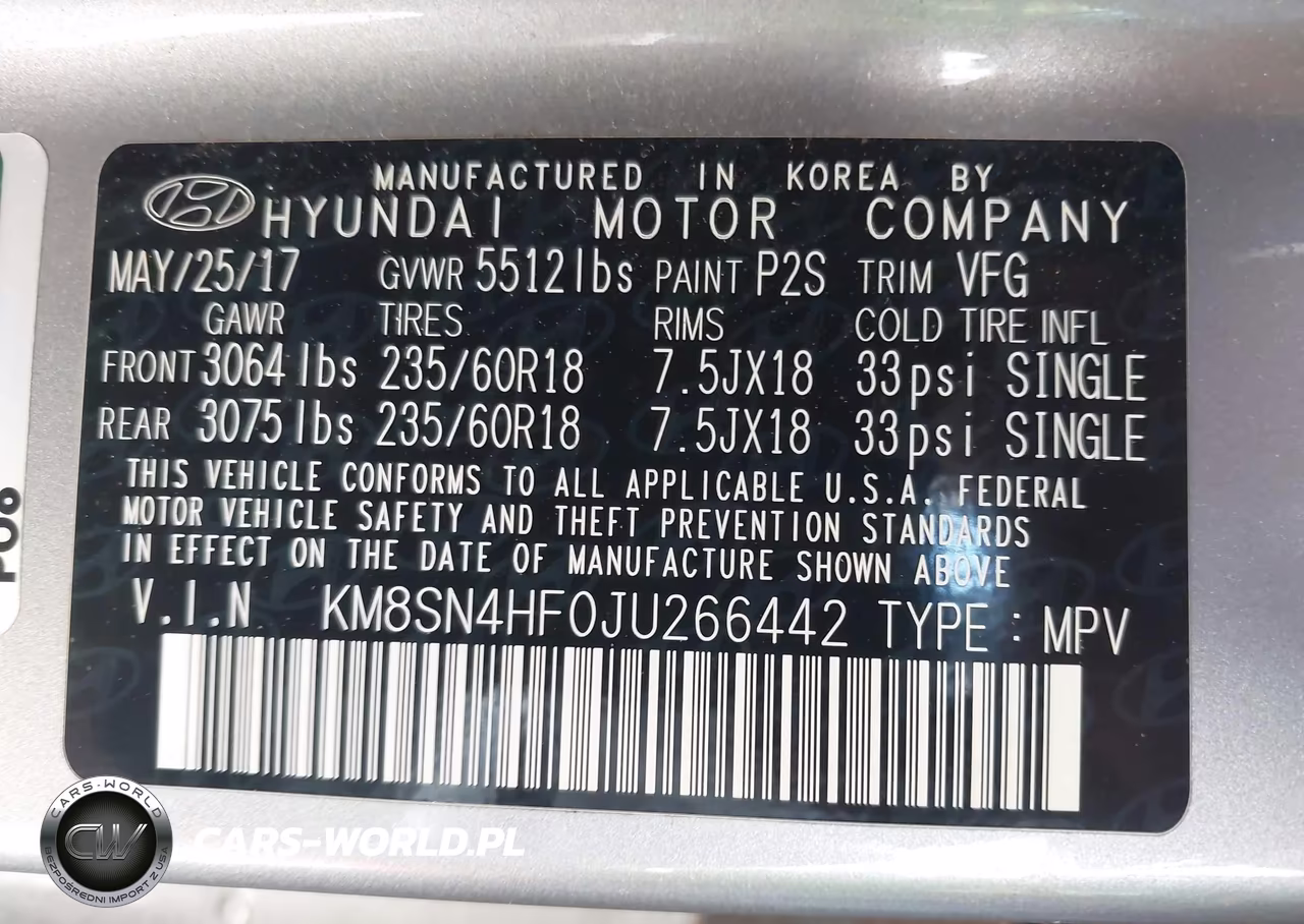 2018 Hyundai Santa Fe Se VIN:KM8SN4HF0JU266442 - 9