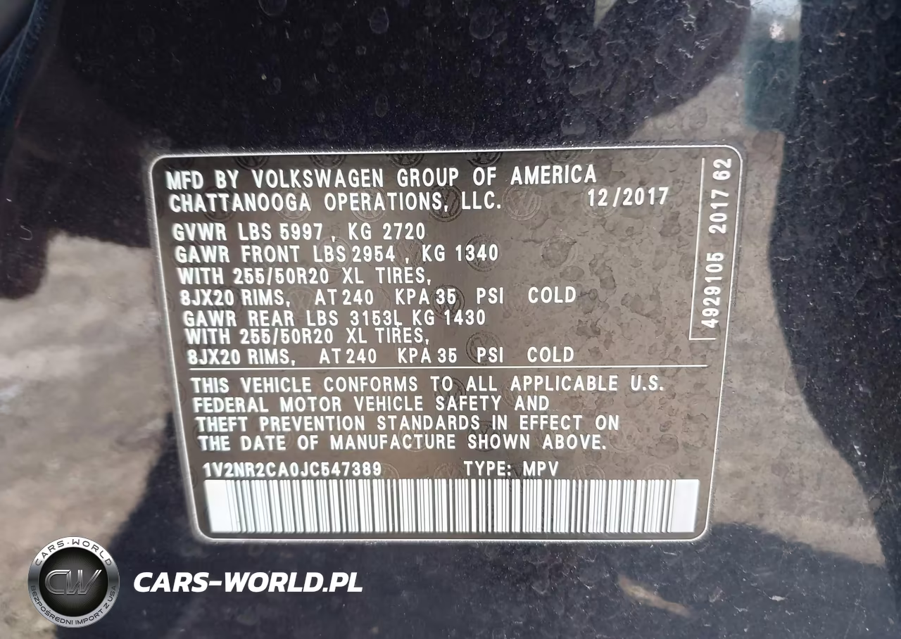 2018 Volkswagen Atlas 3.6L V6 Sel Premium VIN:1V2NR2CA0JC547389 - 9