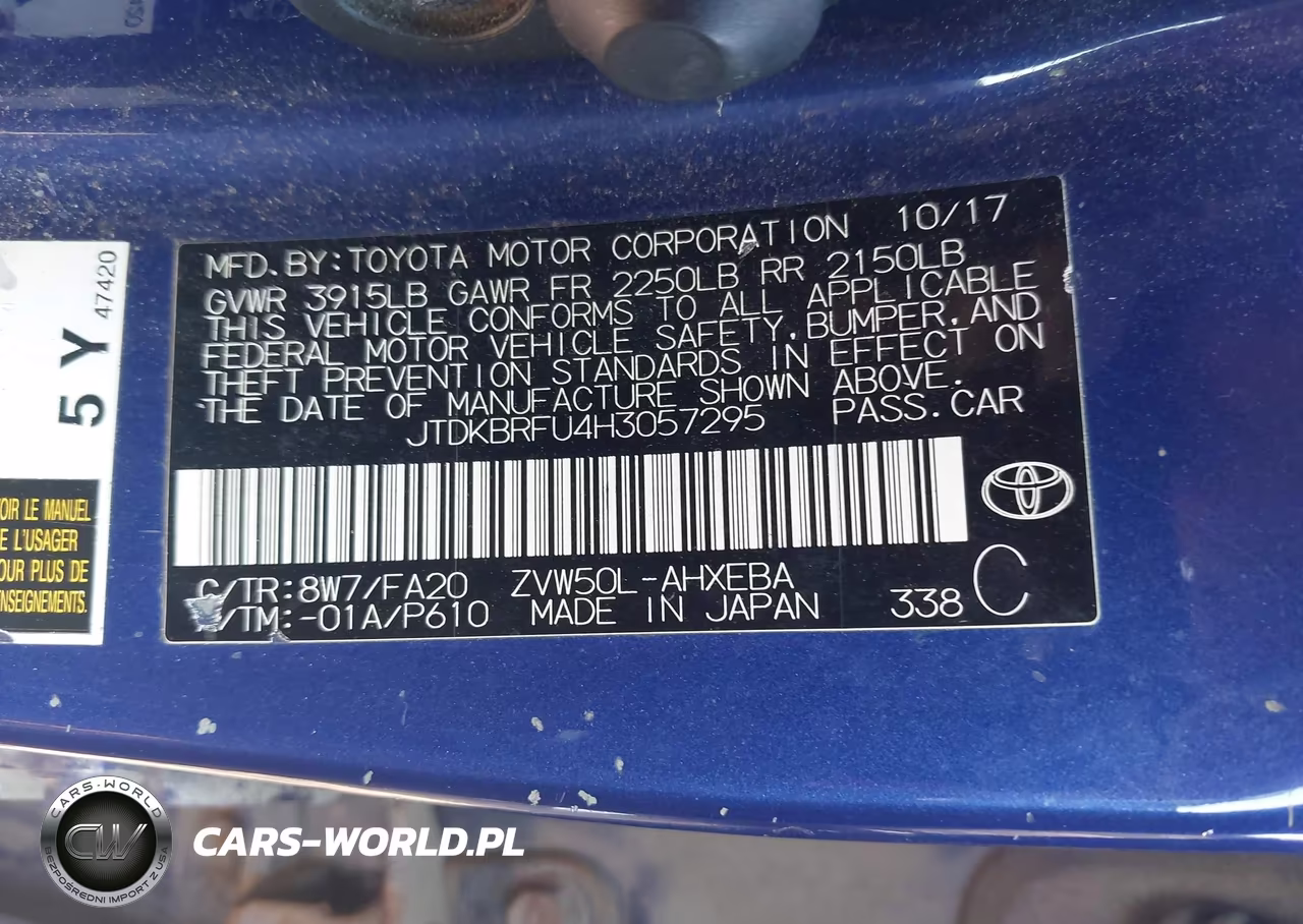 2017 Toyota Prius Two VIN:JTDKBRFU4H3057295 - 9