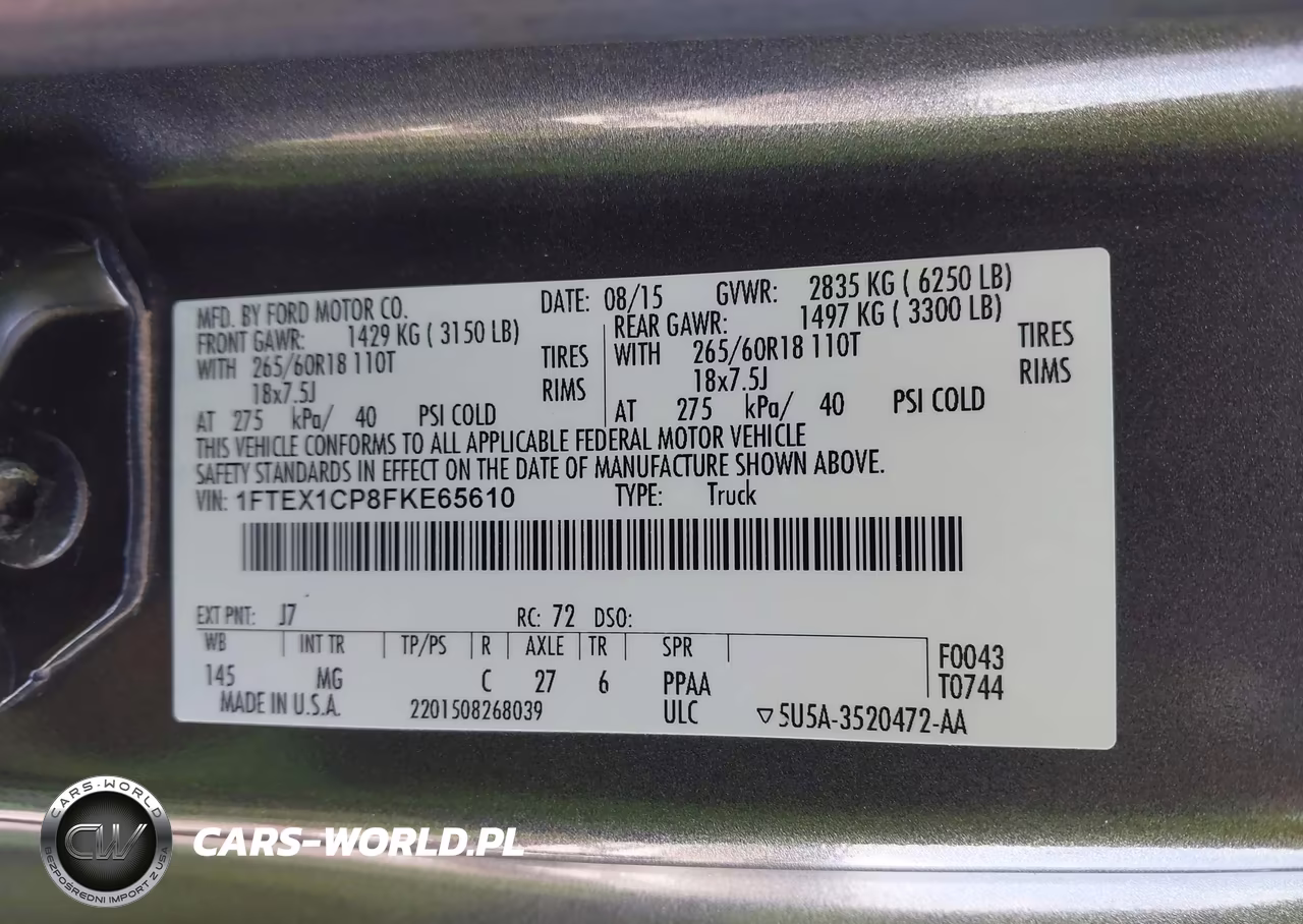 2015 Ford F-150 Xlt VIN:1FTEX1CP8FKE65610 - 9