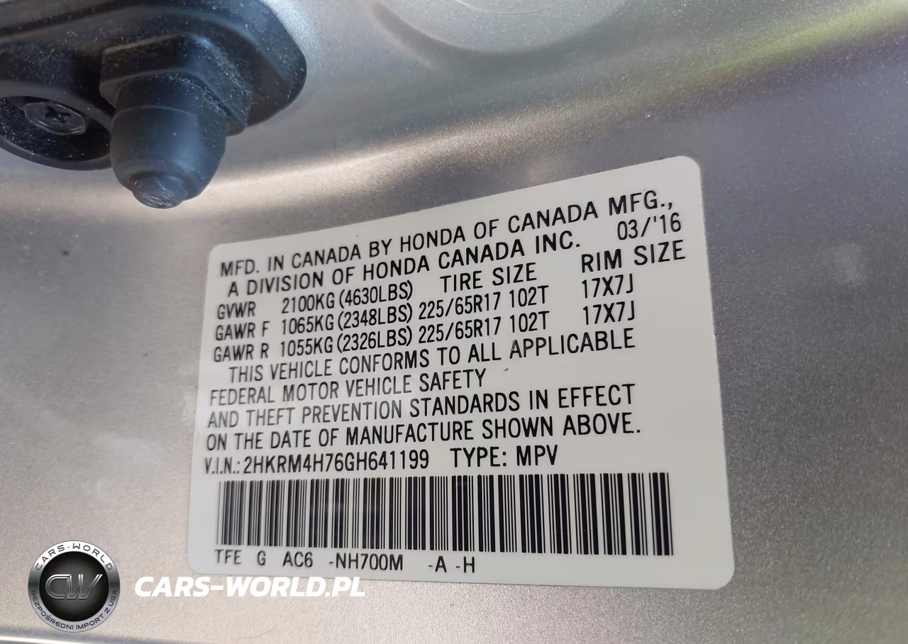 2016 Honda Cr-V Ex-L VIN:2HKRM4H76GH641199 - 9