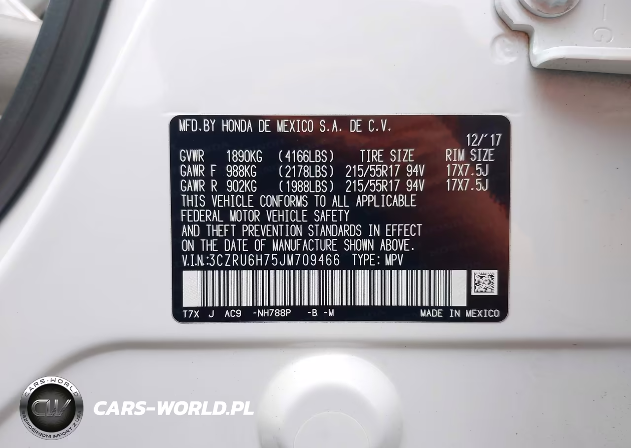 2018 Honda Hr-V Ex-L VIN:3CZRU6H75JM709466 - 9