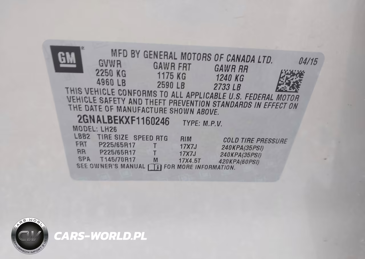2015 Chevrolet Equinox 1Lt VIN:2GNALBEKXF1160246 - 9