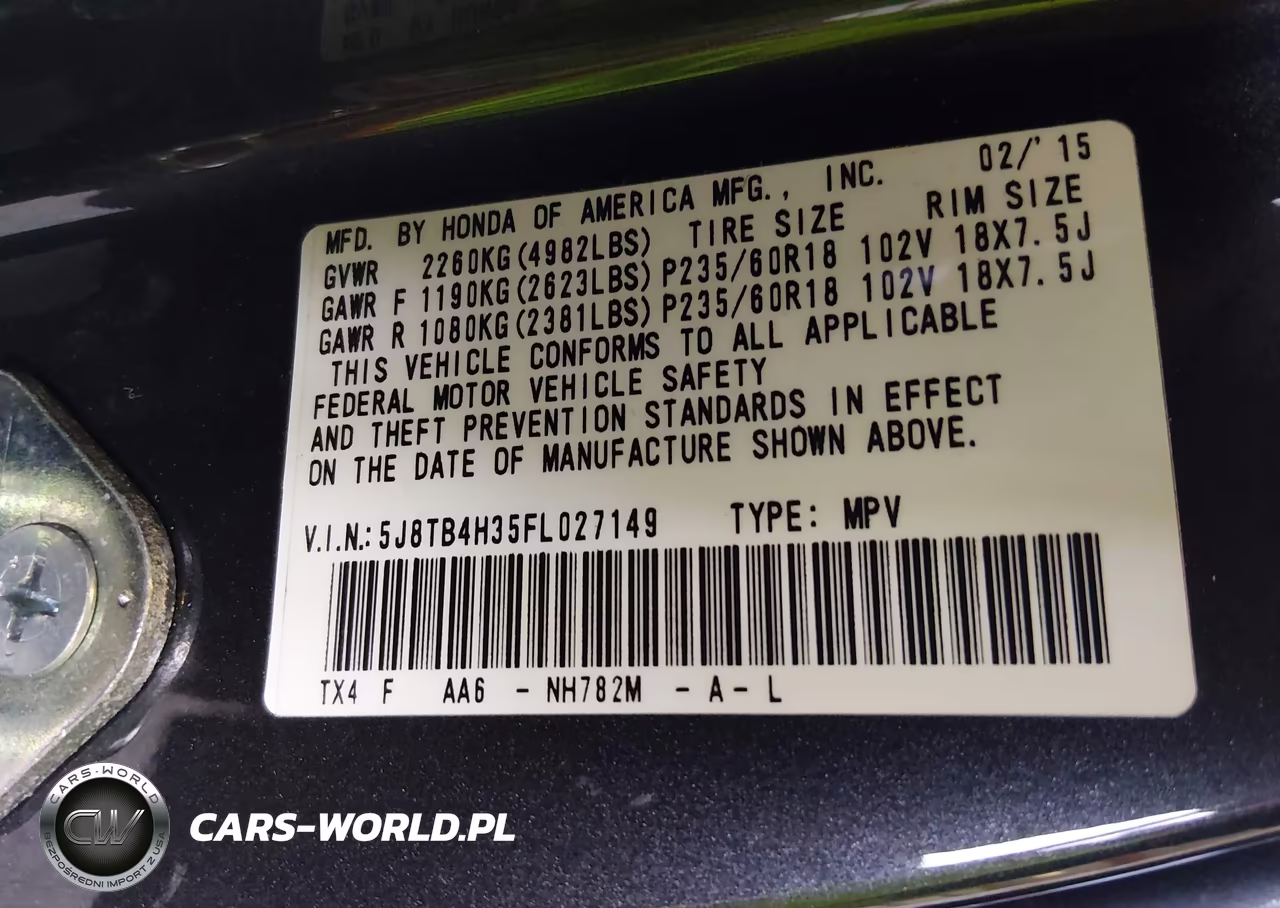 2015 Acura Rdx VIN:5J8TB4H35FL027149 - 9