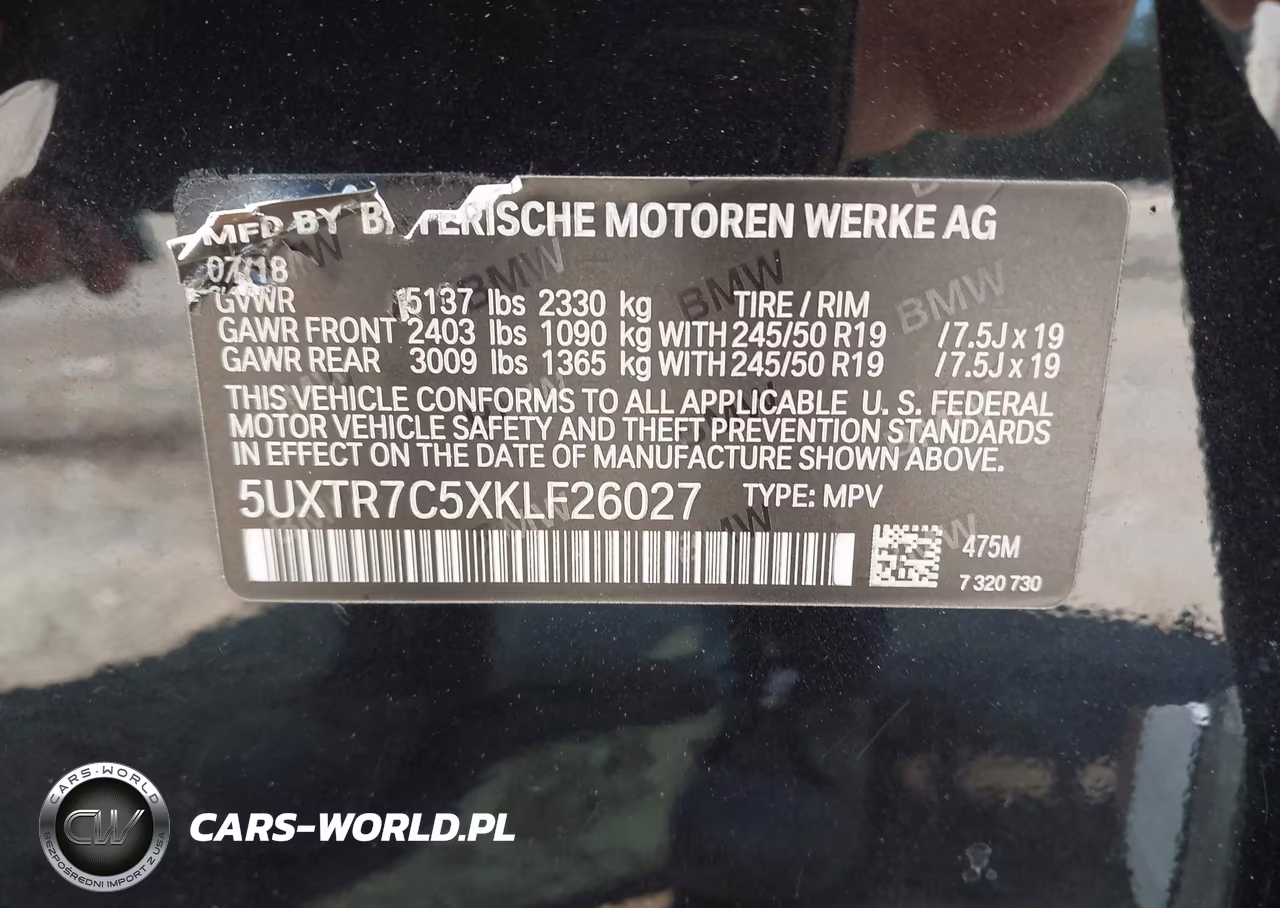 2019 BMW X3 Sdrive30I VIN:5UXTR7C5XKLF26027 - 9