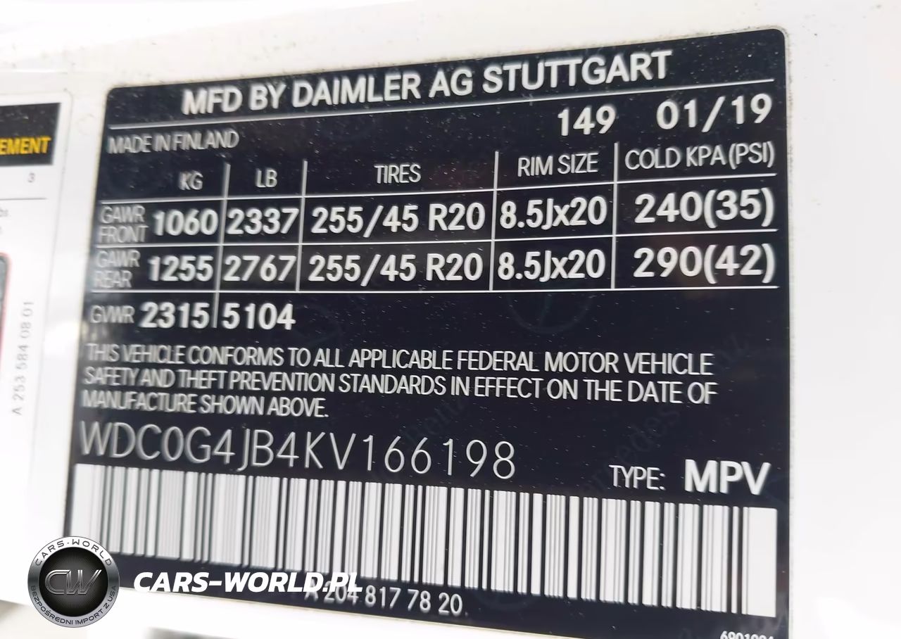 2019 Mercedes-Benz Glc 300 VIN:WDC0G4JB4KV166198 - 9