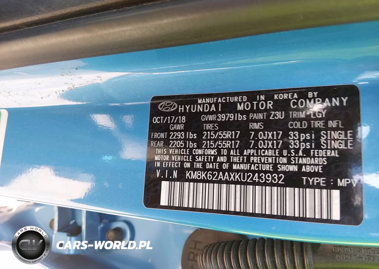 2019 Hyundai Kona Sel VIN:KM8K62AAXKU243932 - 9