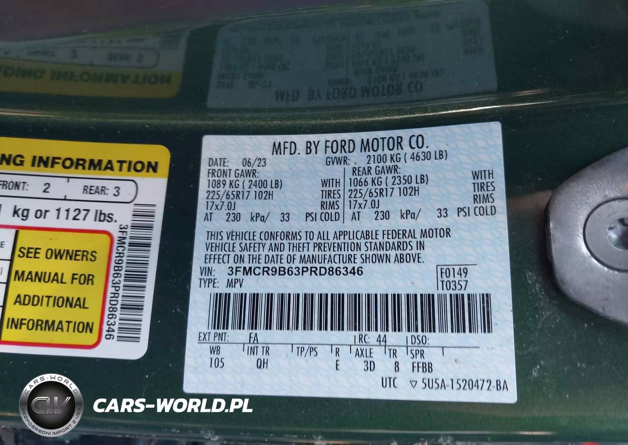 2023 Ford Bronco Sport Big Bend VIN:3FMCR9B63PRD86346 - 9