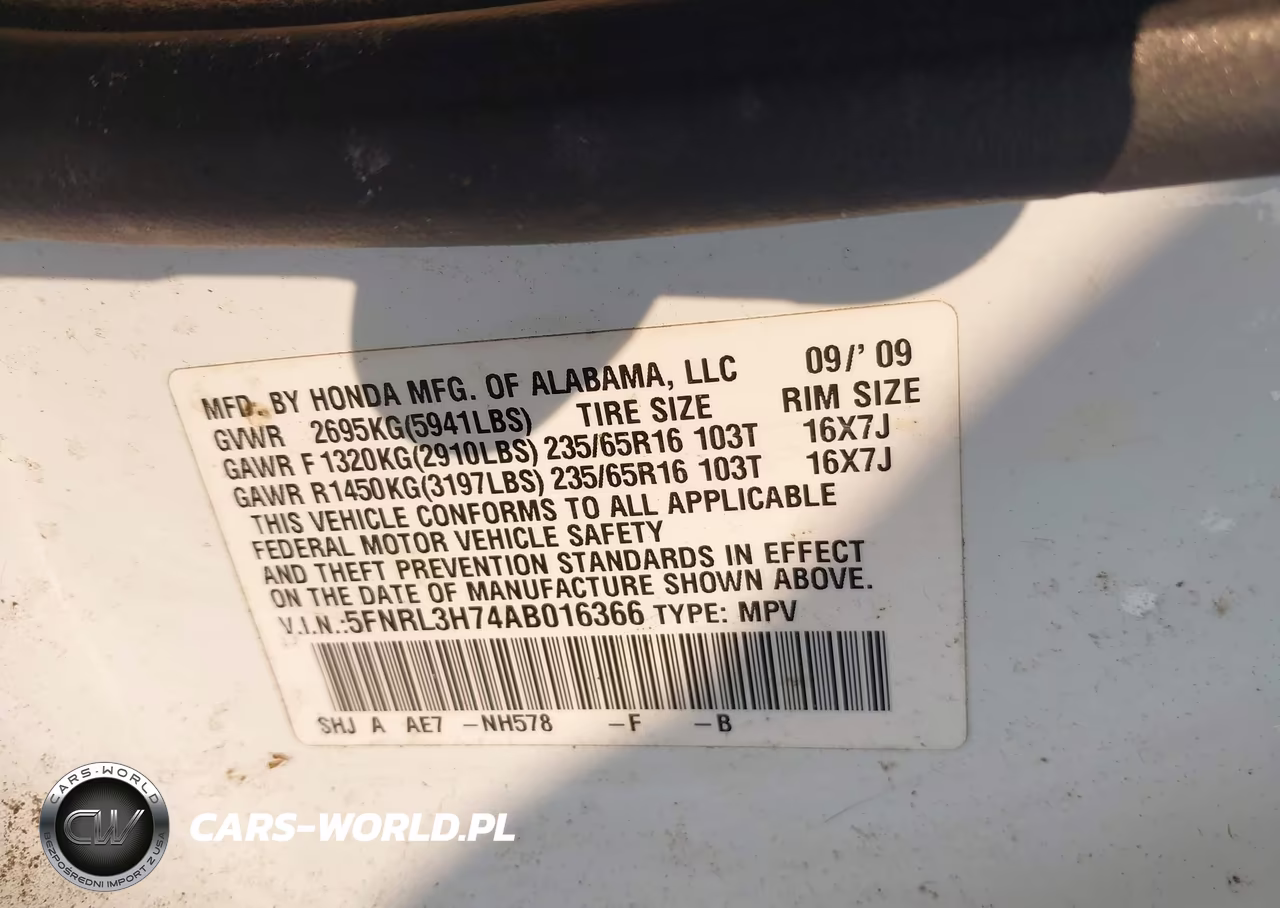 2010 Honda Odyssey Ex-L VIN:5FNRL3H74AB016366 - 9